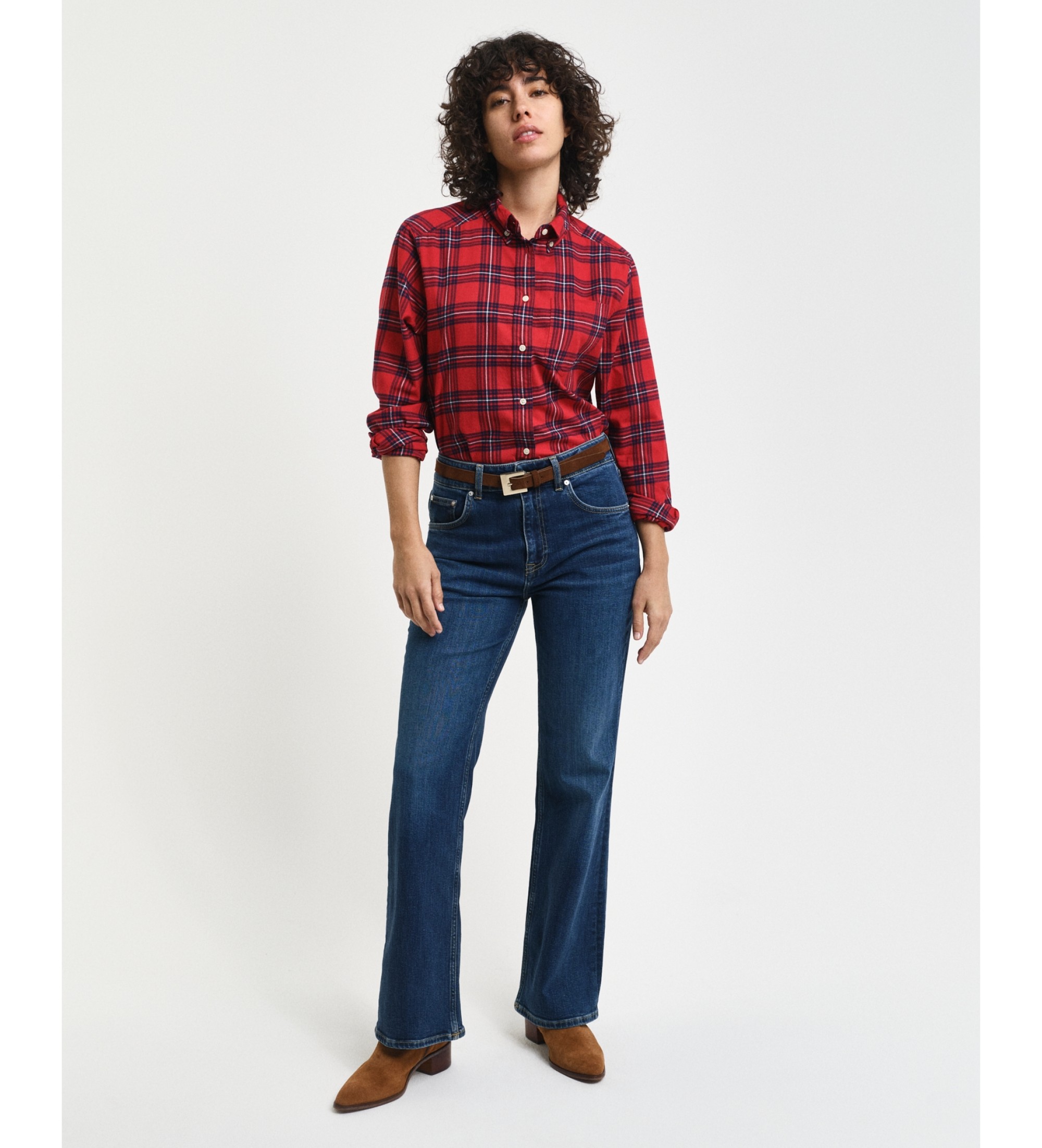 Gant für Damen. 4100237 Blaue Slim Fit Schlagjeans (31), Lässig, Baumwolle, Denim
