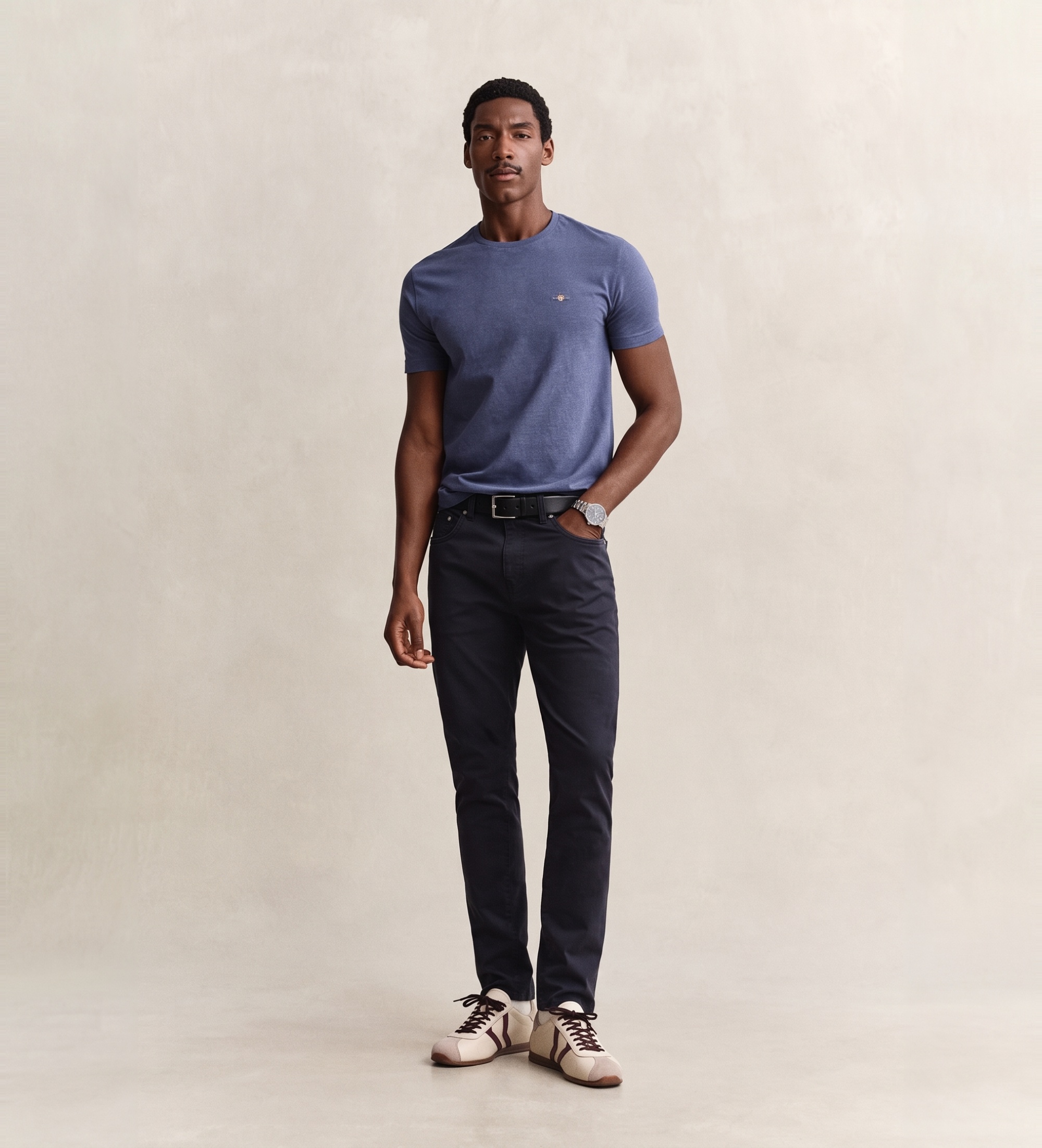 Gantvoor mannen. 1000450 Slim Fit Jeans Desert marineblauw (40/34), Casual, Katoen, Denim