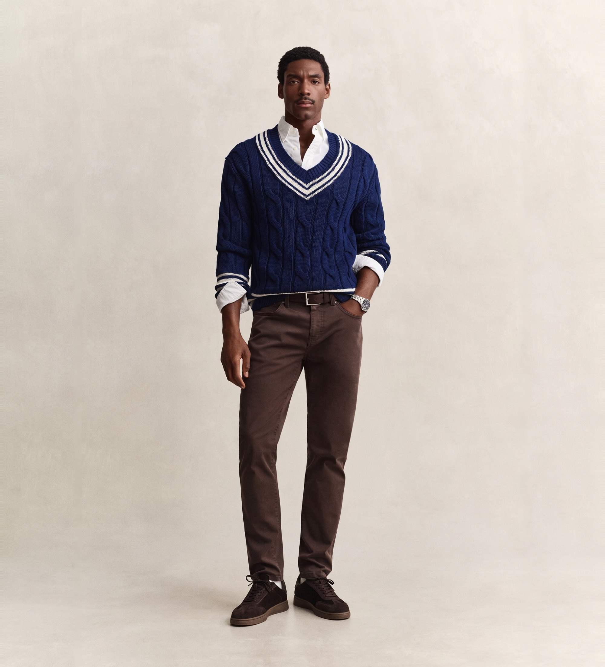 Gantvoor mannen. 1000450 Slim-fit spijkerbroek Desert Bruin (34/32), Casual, Katoen, Denim