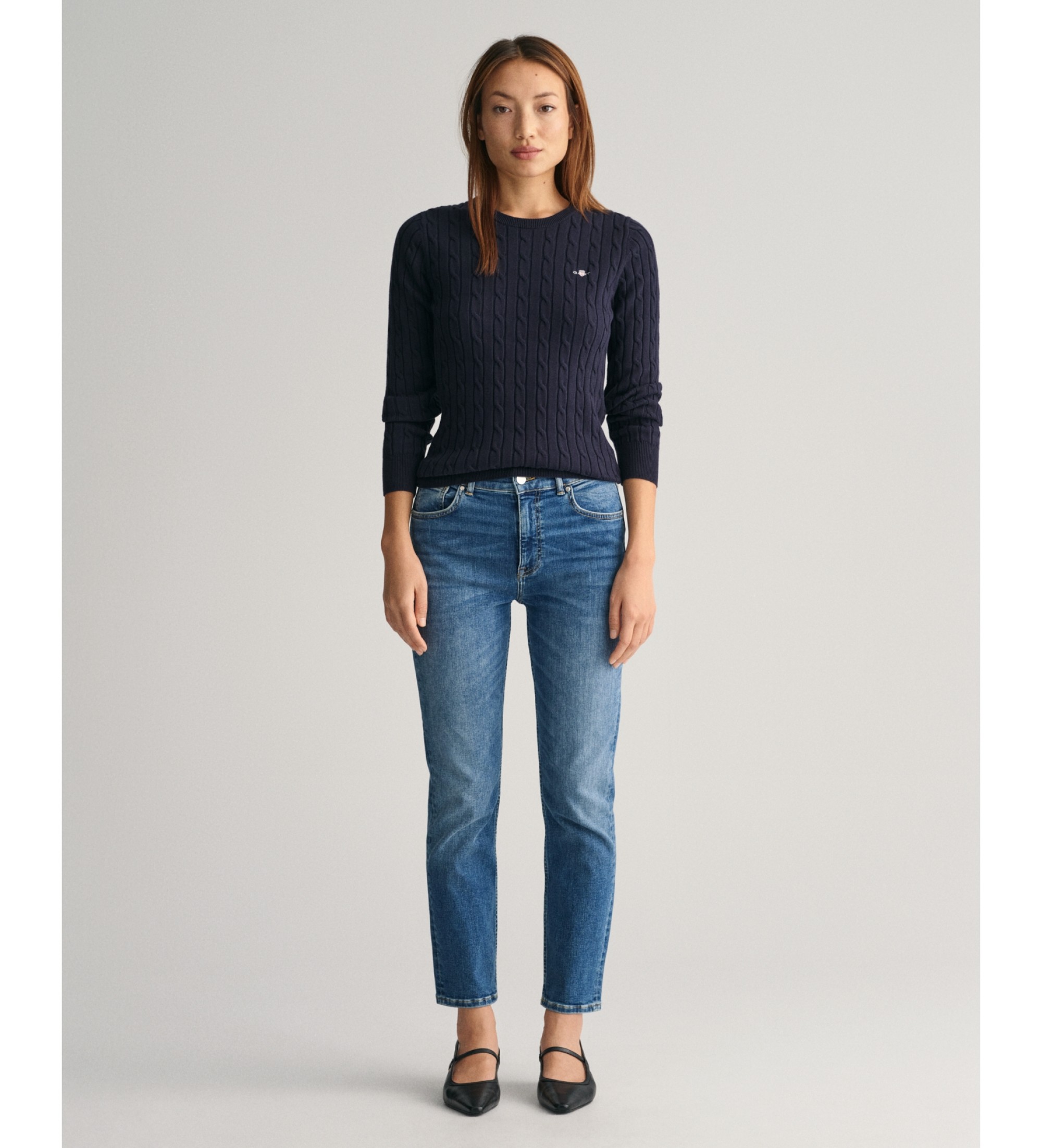 Gant für Damen. 4100196 Blaue Slim Fit-Jeans am Knöchel (27), Lässig, Baumwolle, Denim