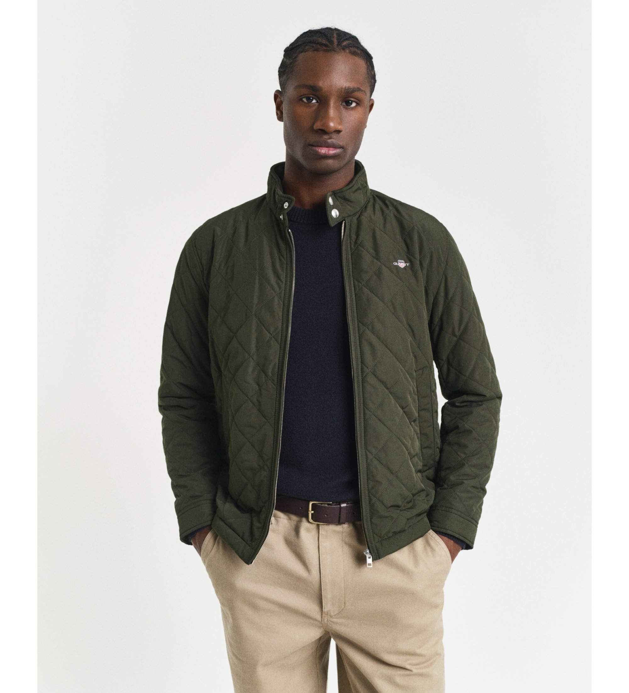 Gant für Herren. 7006340 Grüne, wattierte Windcheater-Jacke (S), Lässig, Recyceltes Polyester