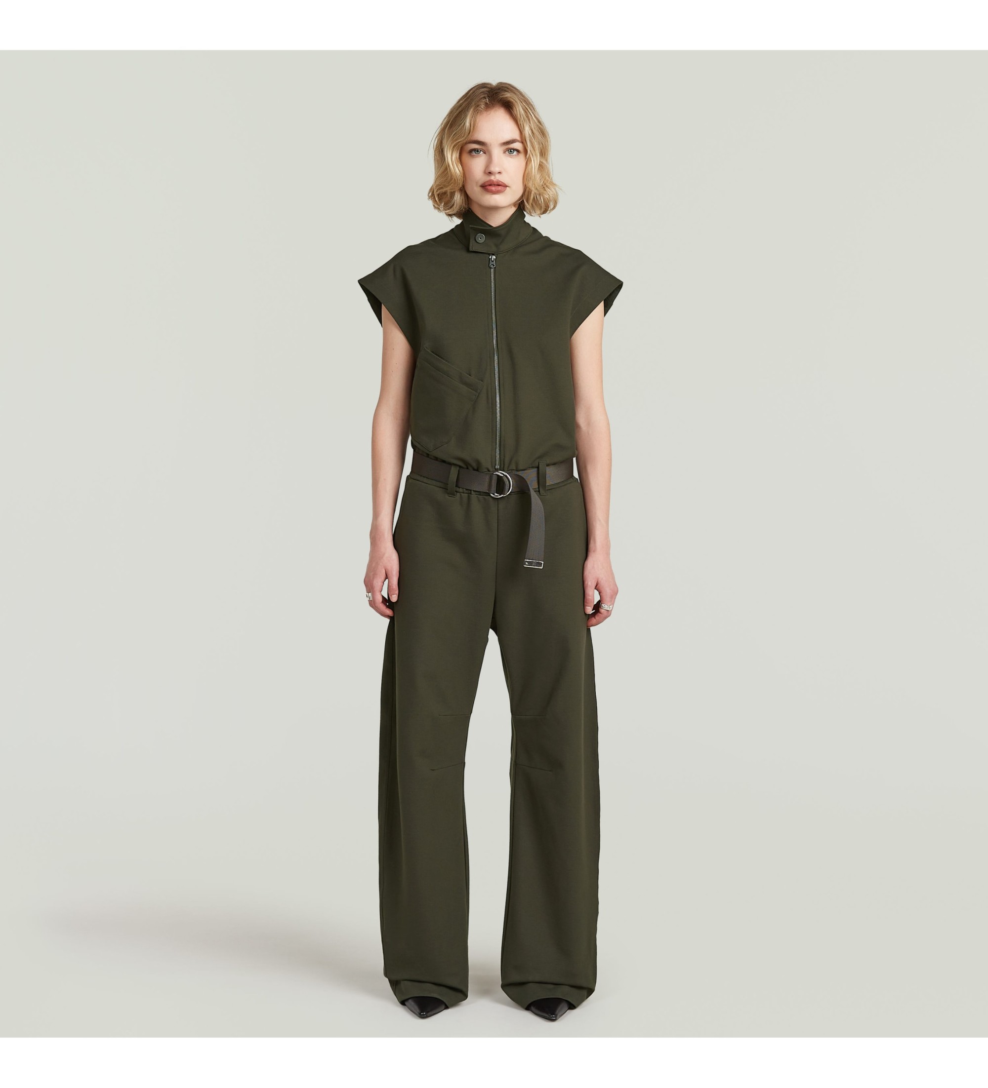 G-Star für Damen. D28710-E406-995 Overall Soft Sculpt grün (L), Lässig, Polyester, Kurzarm