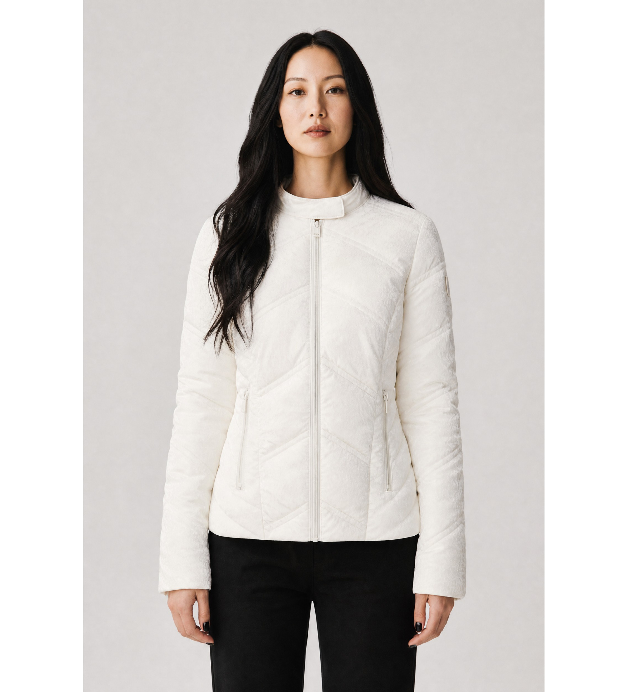 Guess für Damen. W5RL00WGV30 Mantel New Vona Logo weiß (XS), Lässig, Polyurethan