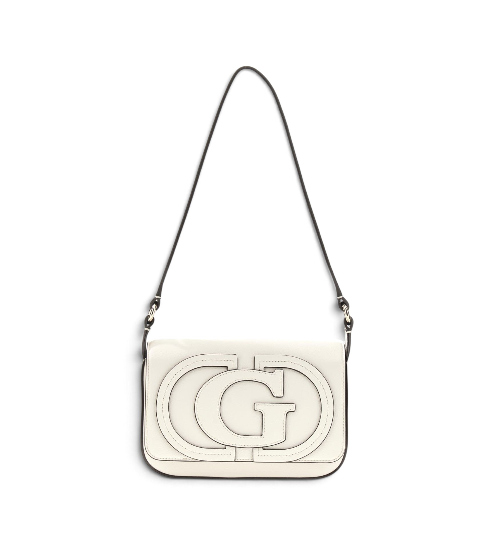 Guess für Damen. HWNG9740190 Schultertasche mit Klappe Ruby gebrochenes Weiß (OSFA), Lässig, Polyurethan