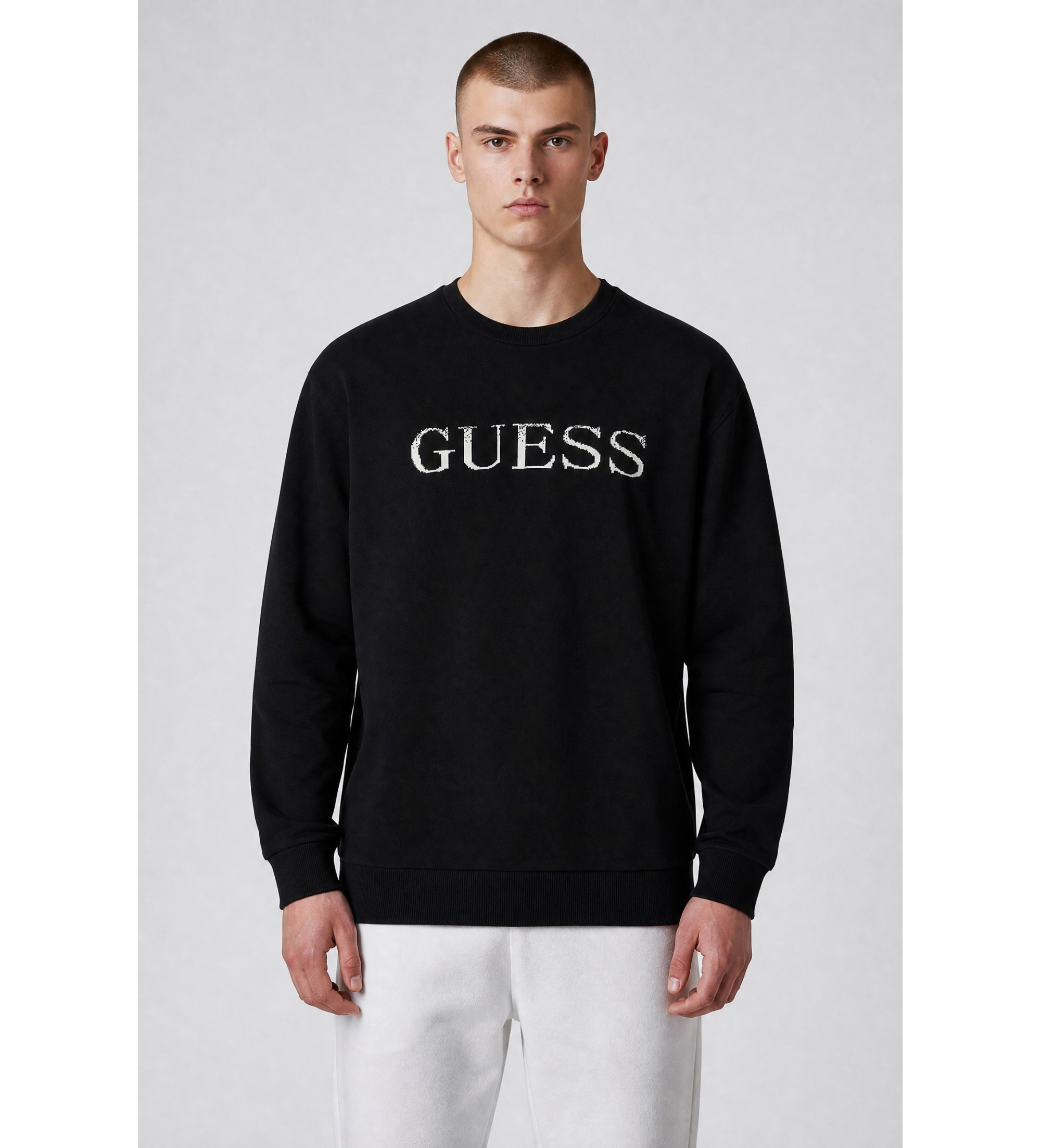 Guess für Herren. M6RR19Z4451 Jersey Kane schwarz (S), Lässig, Baumwolle, Langarm