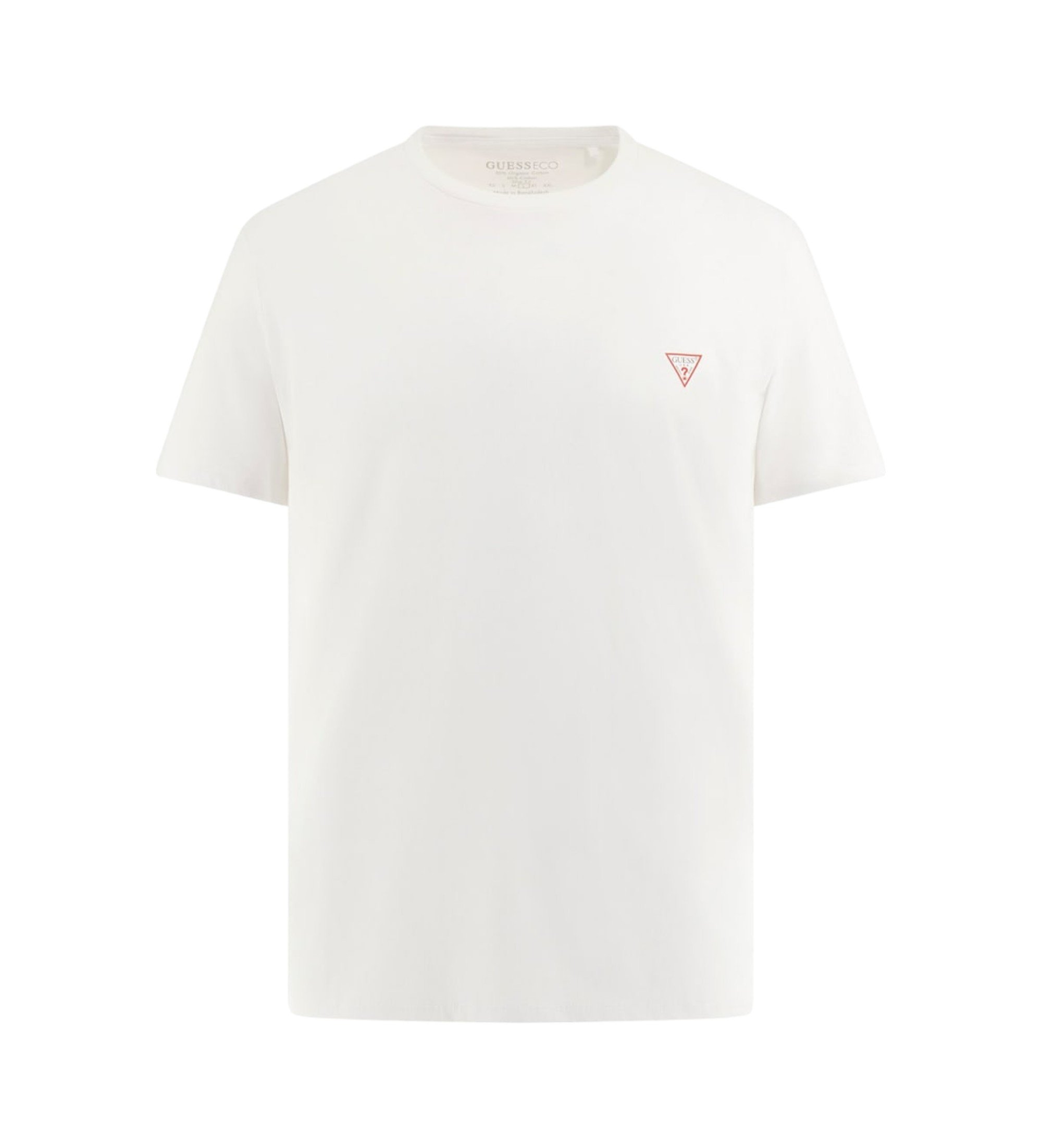 Guess für Herren. M2YI36I3Z14 T-shirt logo dreieck klein weiß (XXL), Lässig, Baumwolle, Kurzarm