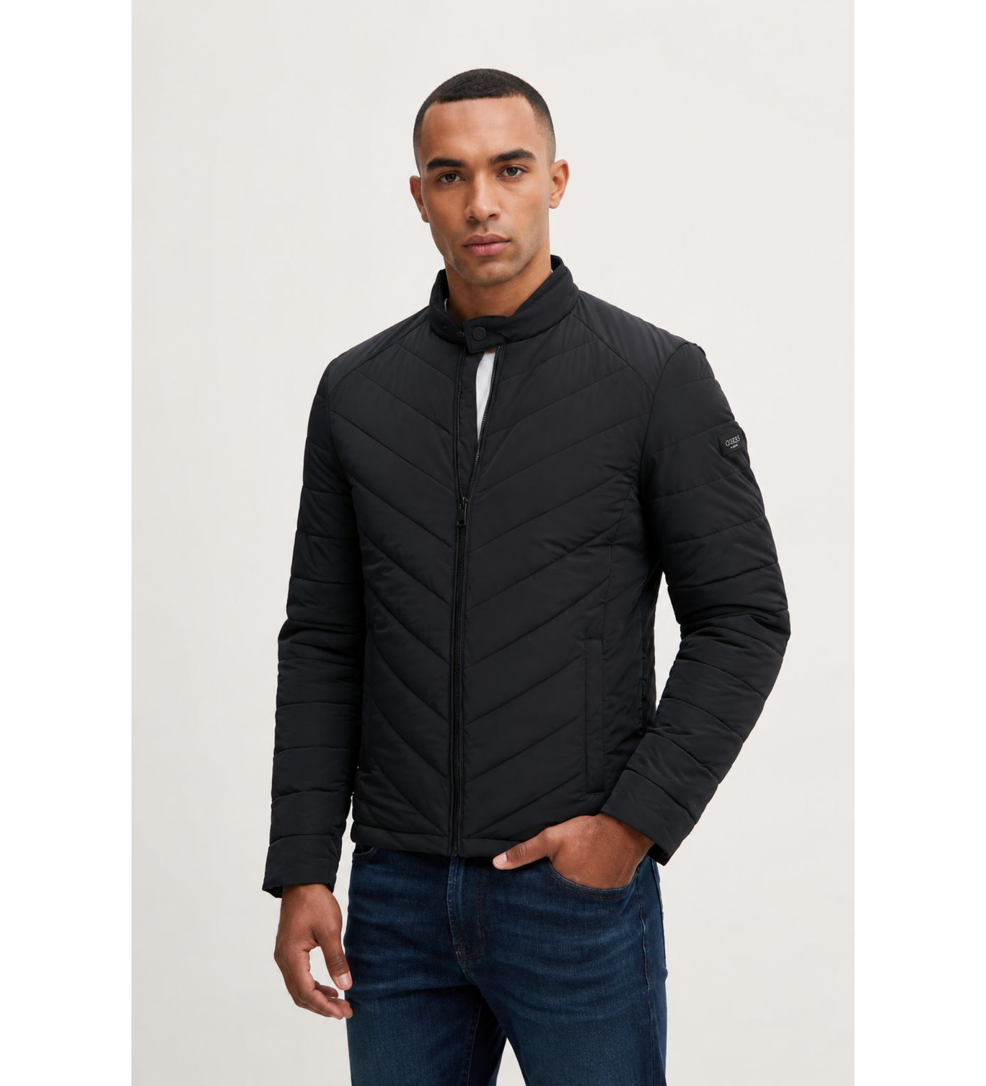 Guess für Herren. M4YL05WG9O2 Steppjacke schwarz (XL), Lässig, Polyamid