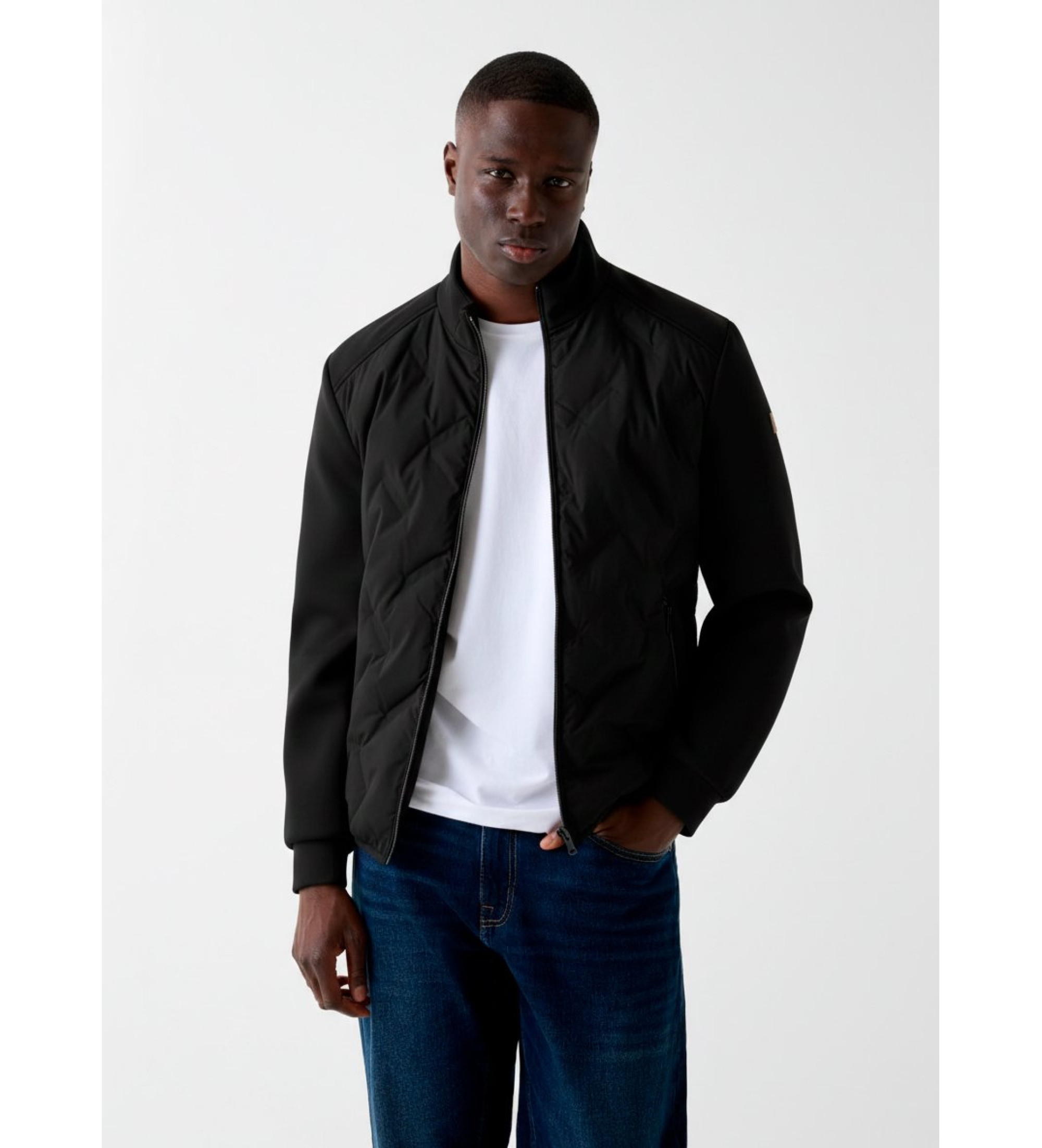 Guess für Herren. M6RL10WJ232 Steppjacke schwarz (S), Lässig, Nylon