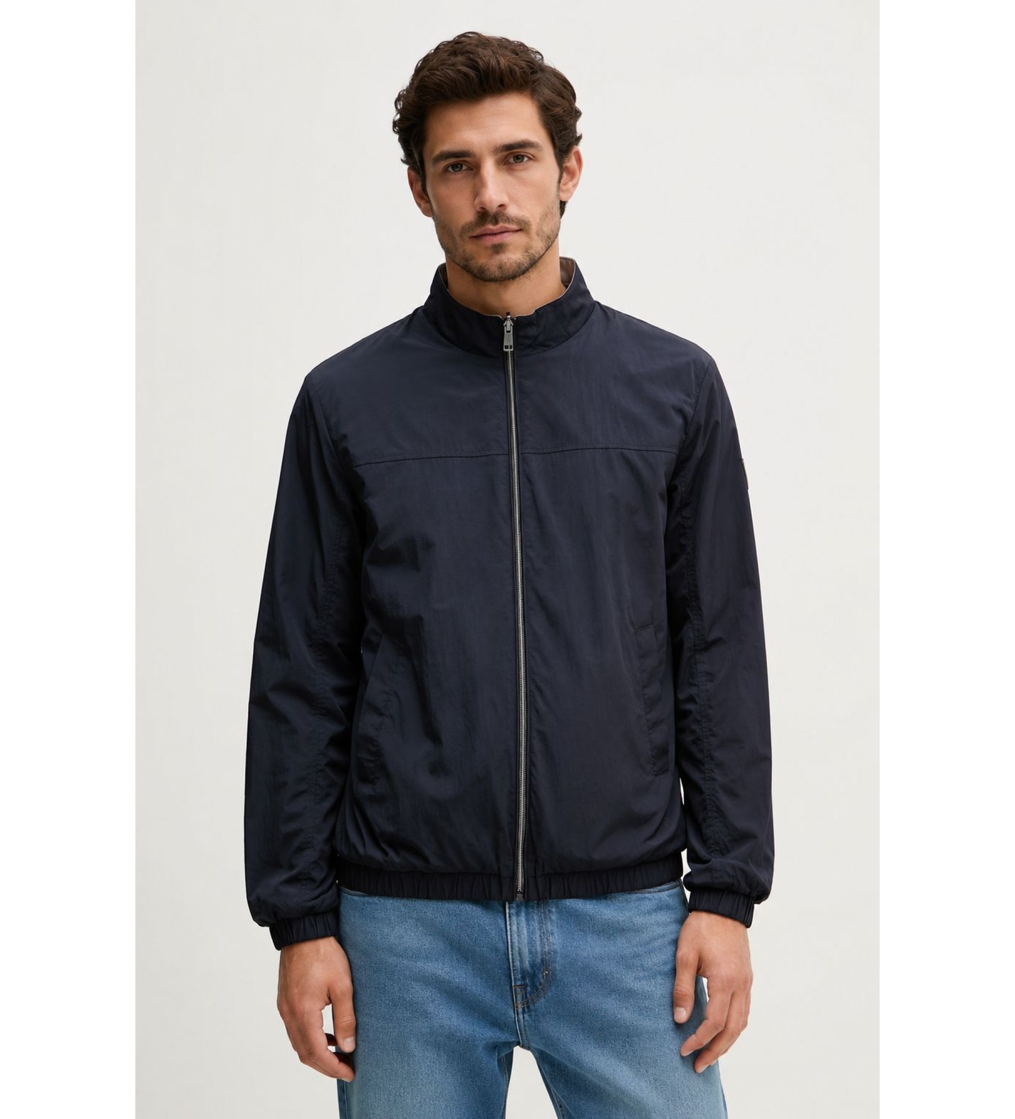 Guess für Herren. M6GL03W1659 Reversible Bomberjacke marineblau, grau (M), Lässig, Polyamid