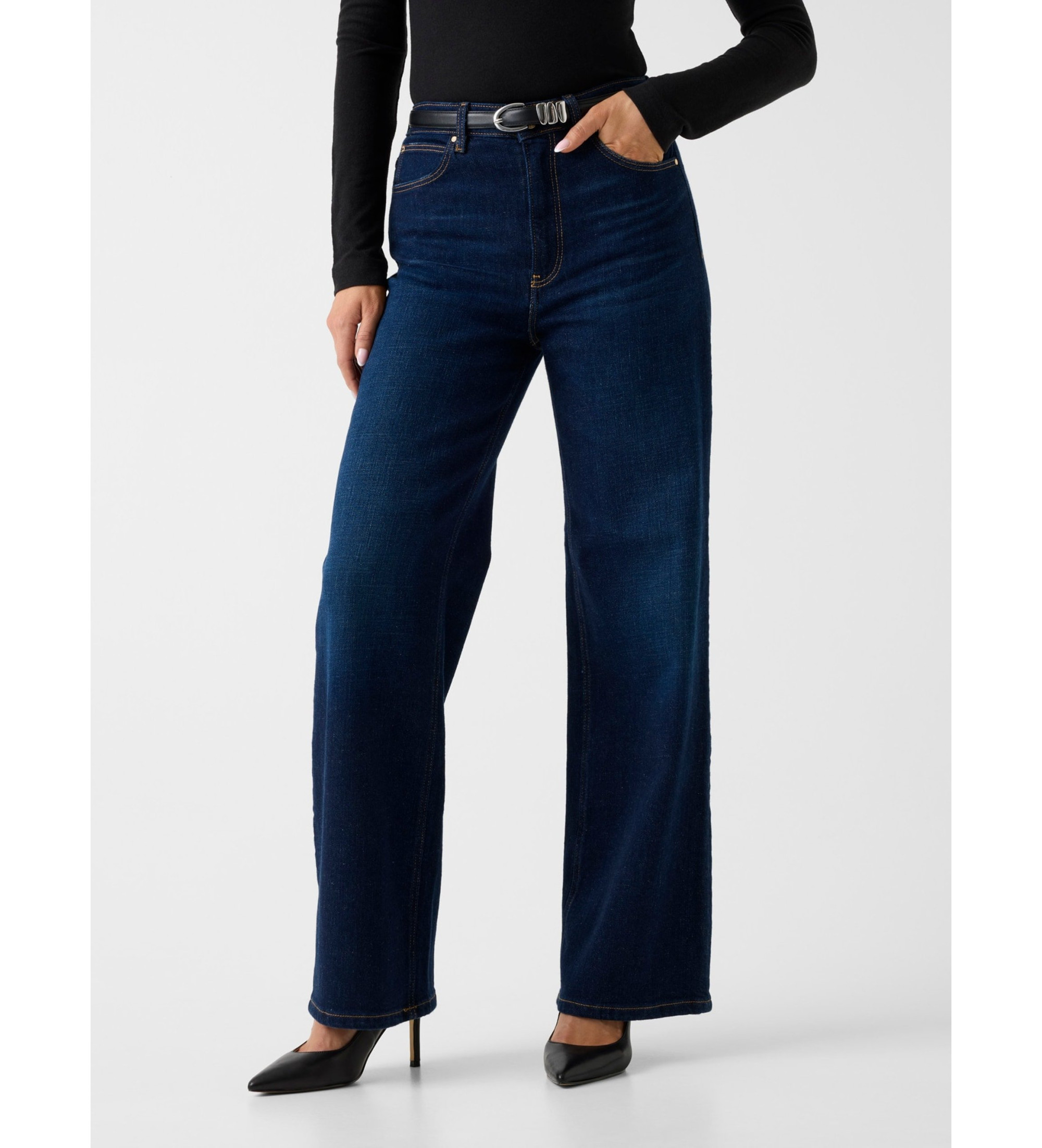 Guess für Damen. W6RA1AD6881 Blaue Jeans mit weitem Bein (28), Lässig, Baumwolle, Denim