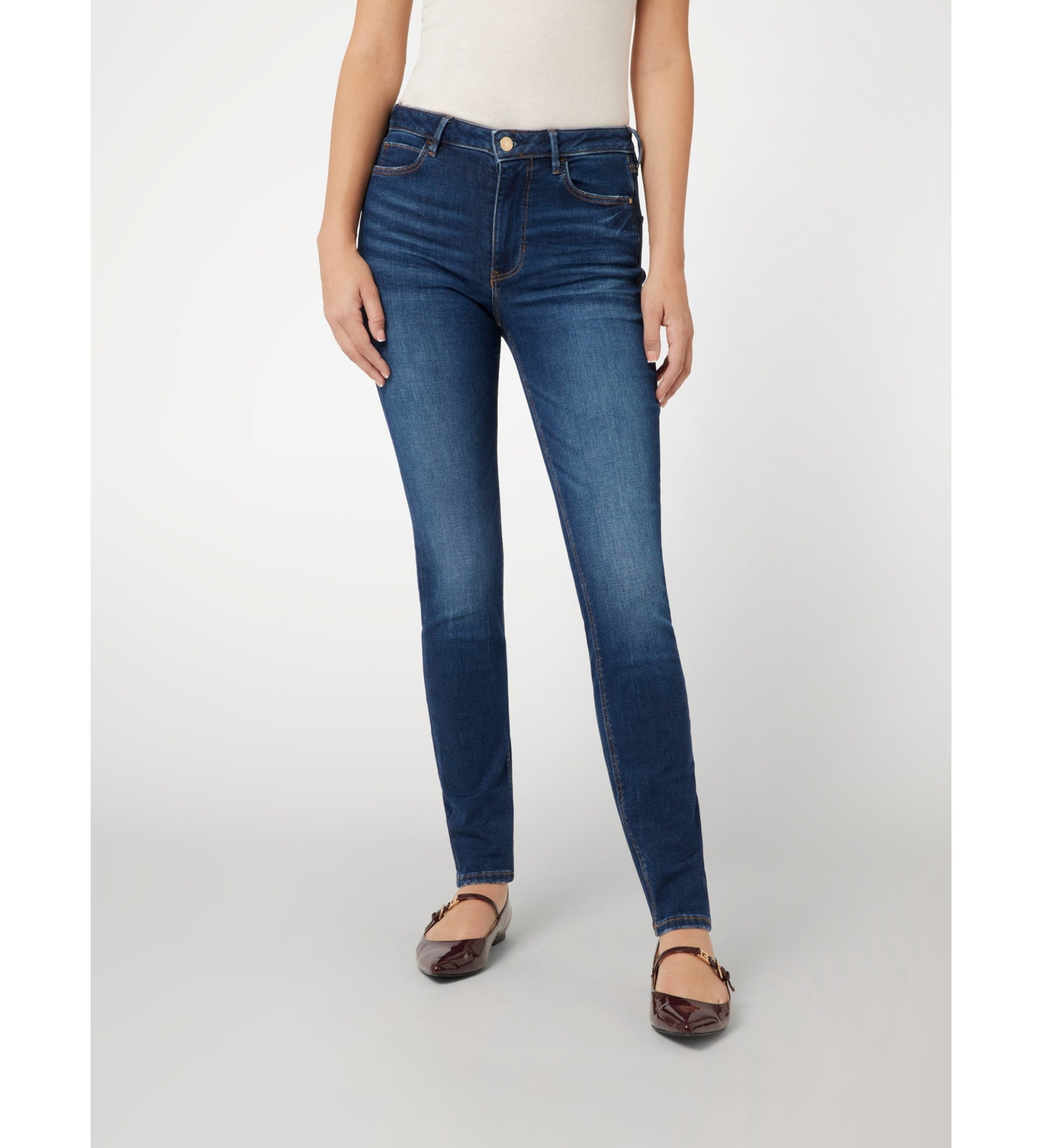 Guess für Damen. W2YA46D4Q03 Skinny Jeans 1981 blau (28), Lässig, Baumwolle, Denim