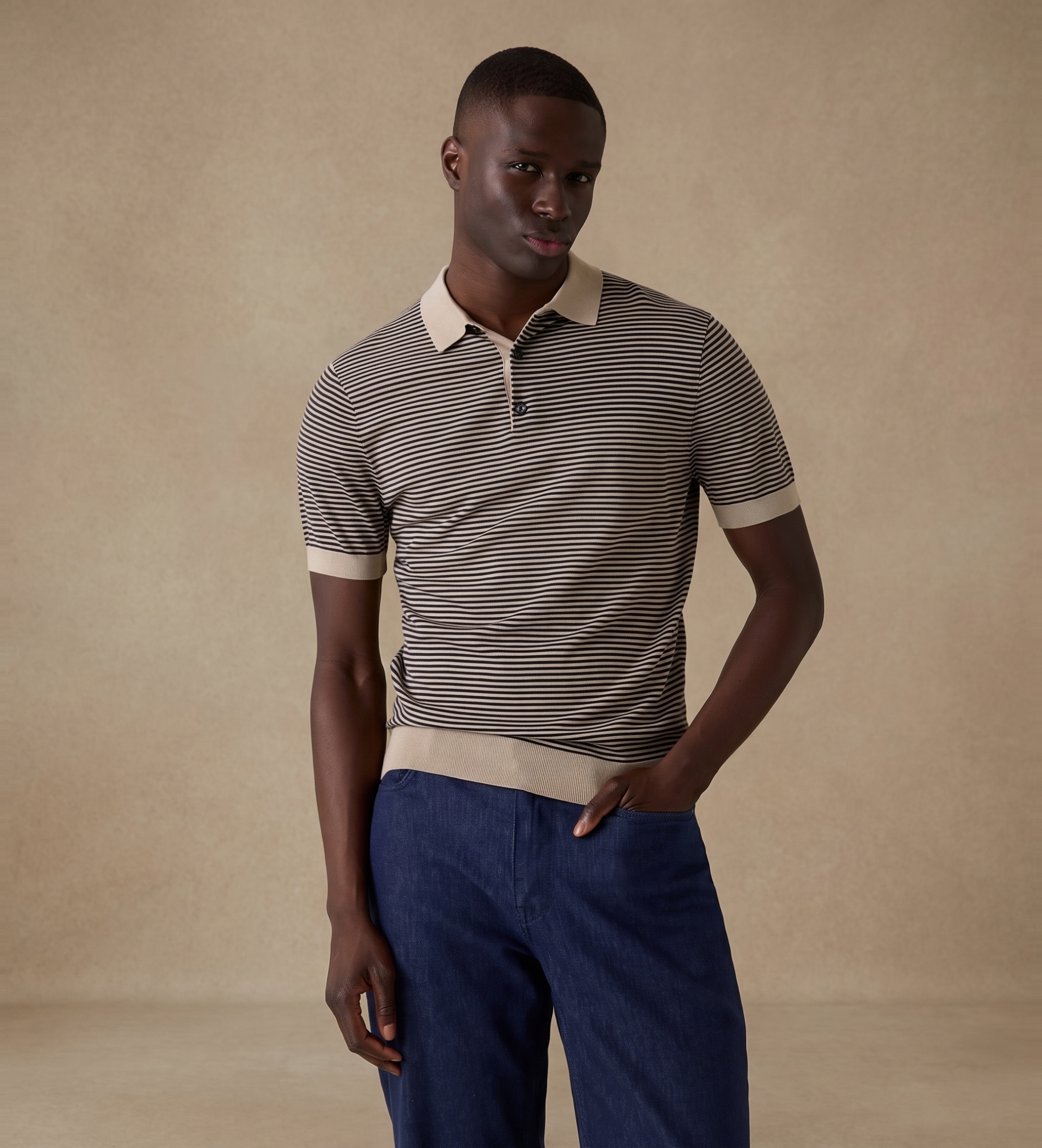 Guess für Herren. M6YR26Z0931 Braunes Poloshirt aus Wollmischung (M), Lässig, Mehrfarbig, Baumwolle, Kurzarm