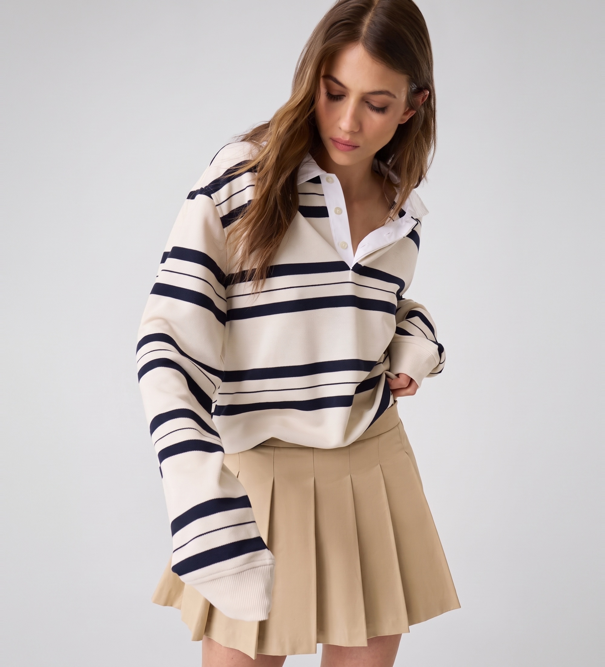 Guess für Damen. W6YD14W2940 Minirock Juliane mit Falten beige (XS), Lässig, Baumwolle