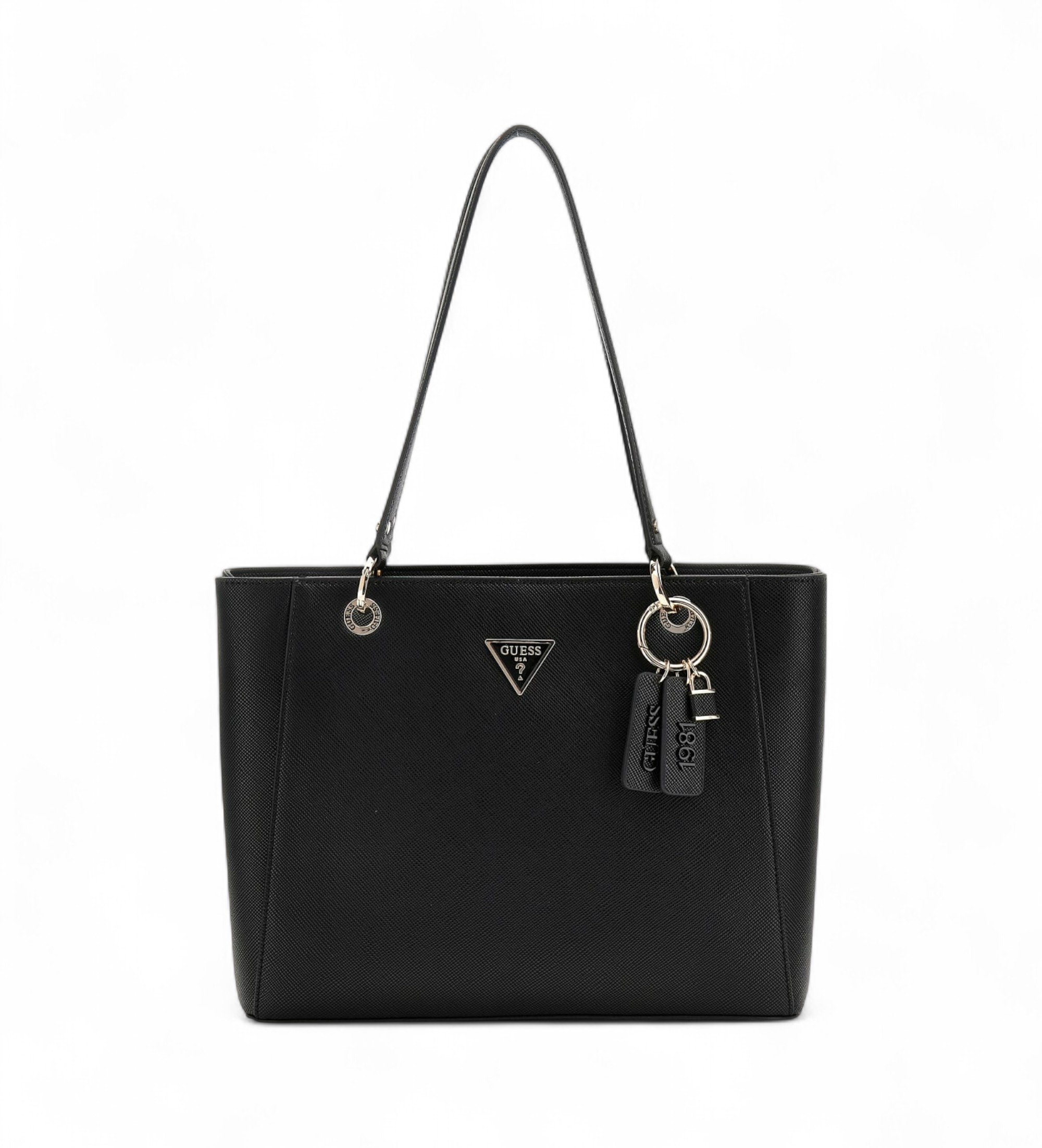 Guess für Damen. HWZG9672250 Noelle Saffiano Tragetasche schwarz (OSFA), Lässig, Polyurethan