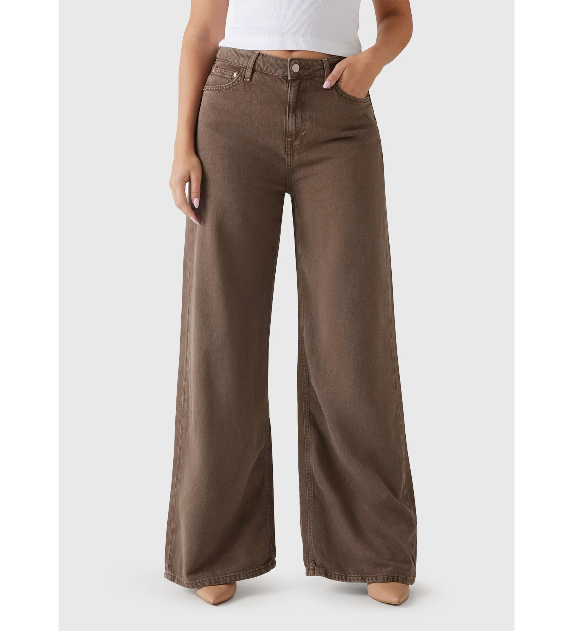 Guess für Damen. W5RA82WFD53 Bellflower Hose braun (32), Lässig, Lyocell