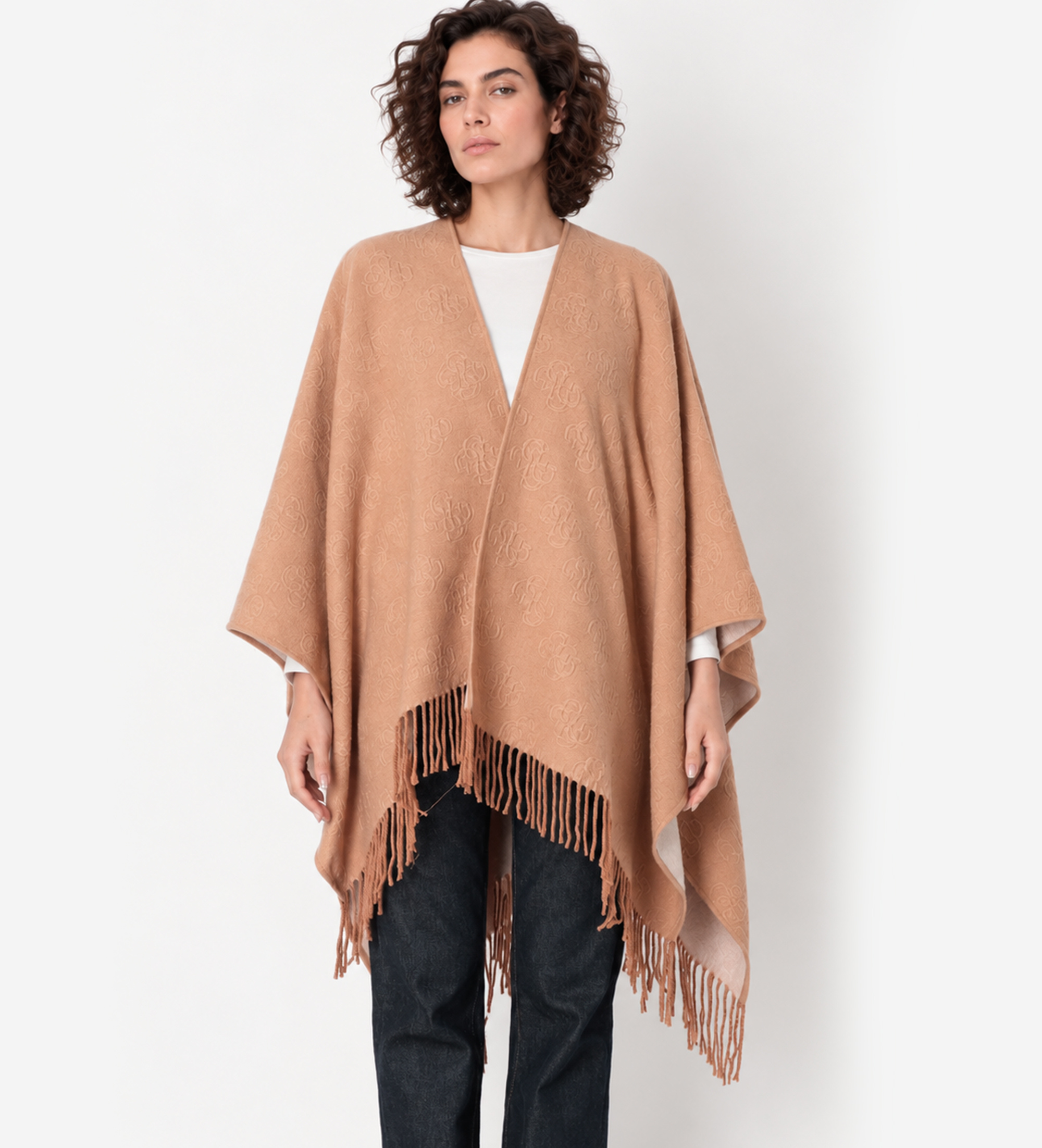 Guess für Damen. AW5660POL03 Poncho Mischung beige (OSFA), Lässig, Polyester