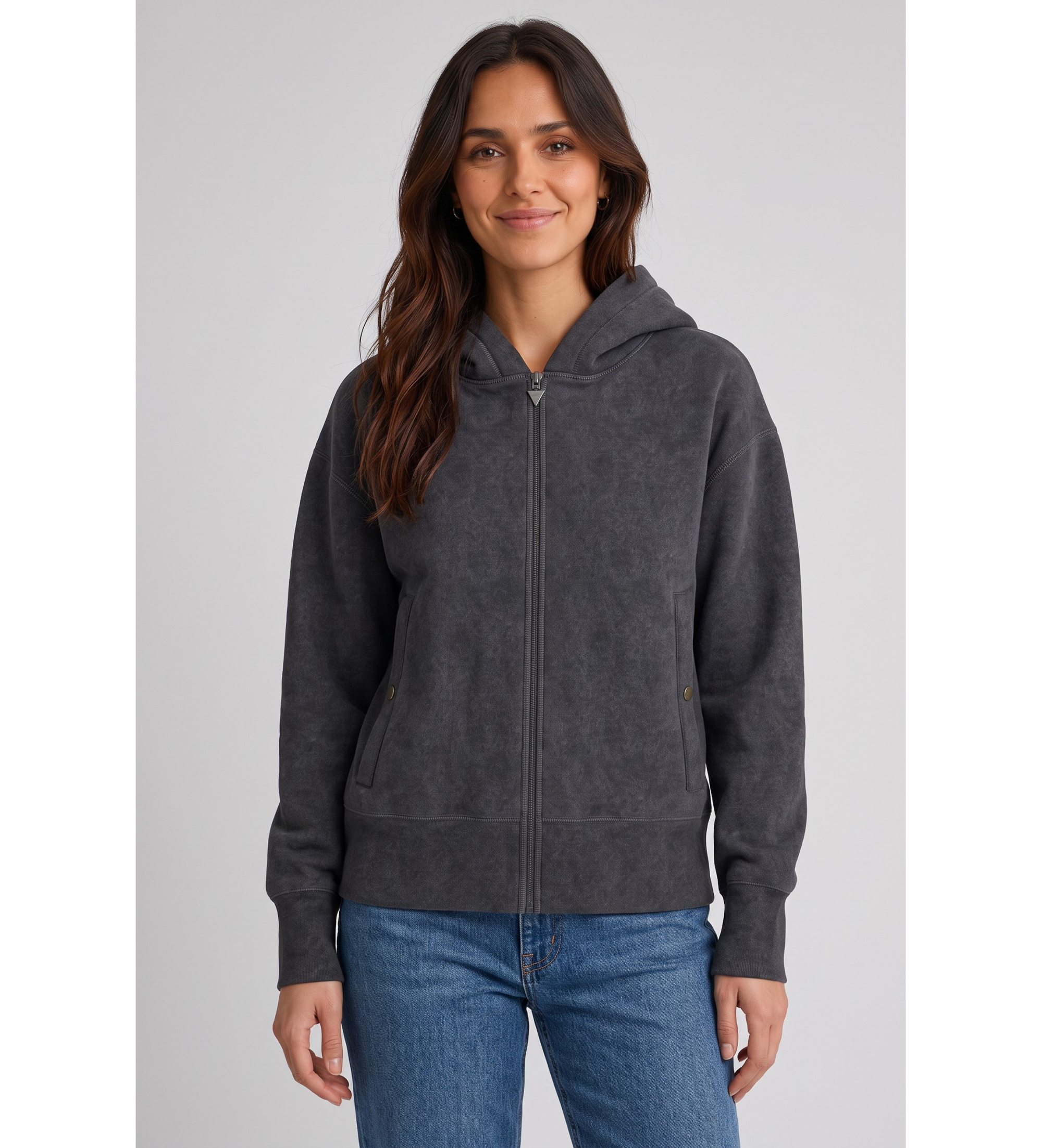 Guess für Damen. W6RQ14KBY51 Sweatshirt California grau (M), Lässig, Baumwolle