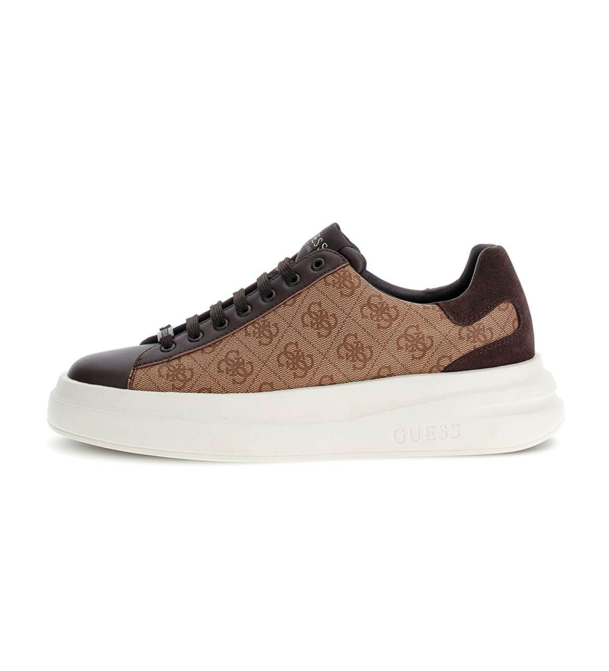 Guess für Herren. FMPVIBFAL12 Trainer Elba Logo 4g braun (46), Wohnung, Schnürsenkel, Lässig