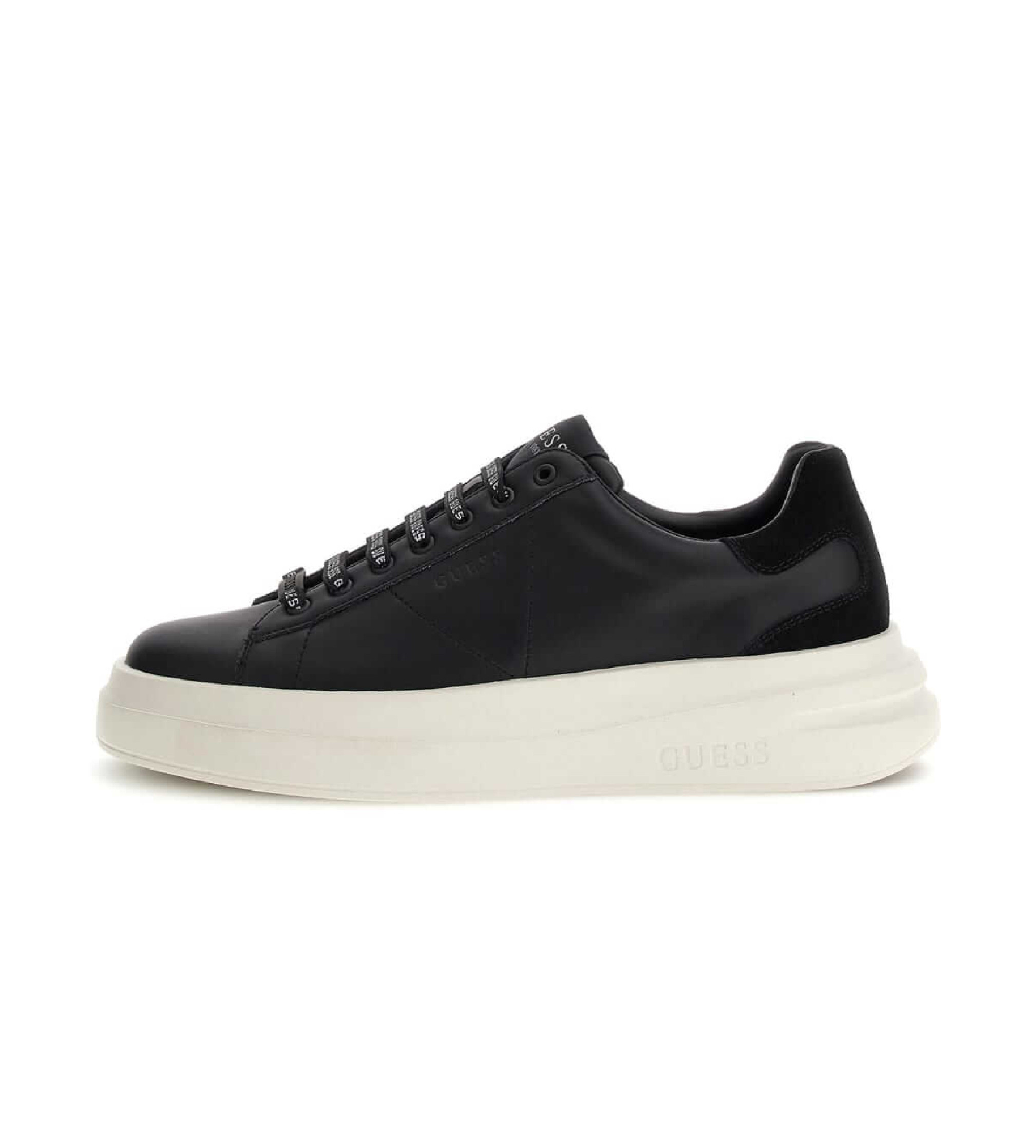 Guess für Herren. FMPVIBSUE12 Elba Turnschuhe schwarz (44), Wohnung, Schnürsenkel, Lässig