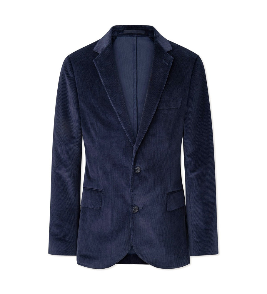 Hackett London für Herren. HM470485 Navy Cord Jacke (44/32), Lässig, Party, Baumwolle, Klassisch, Langarm, Marine