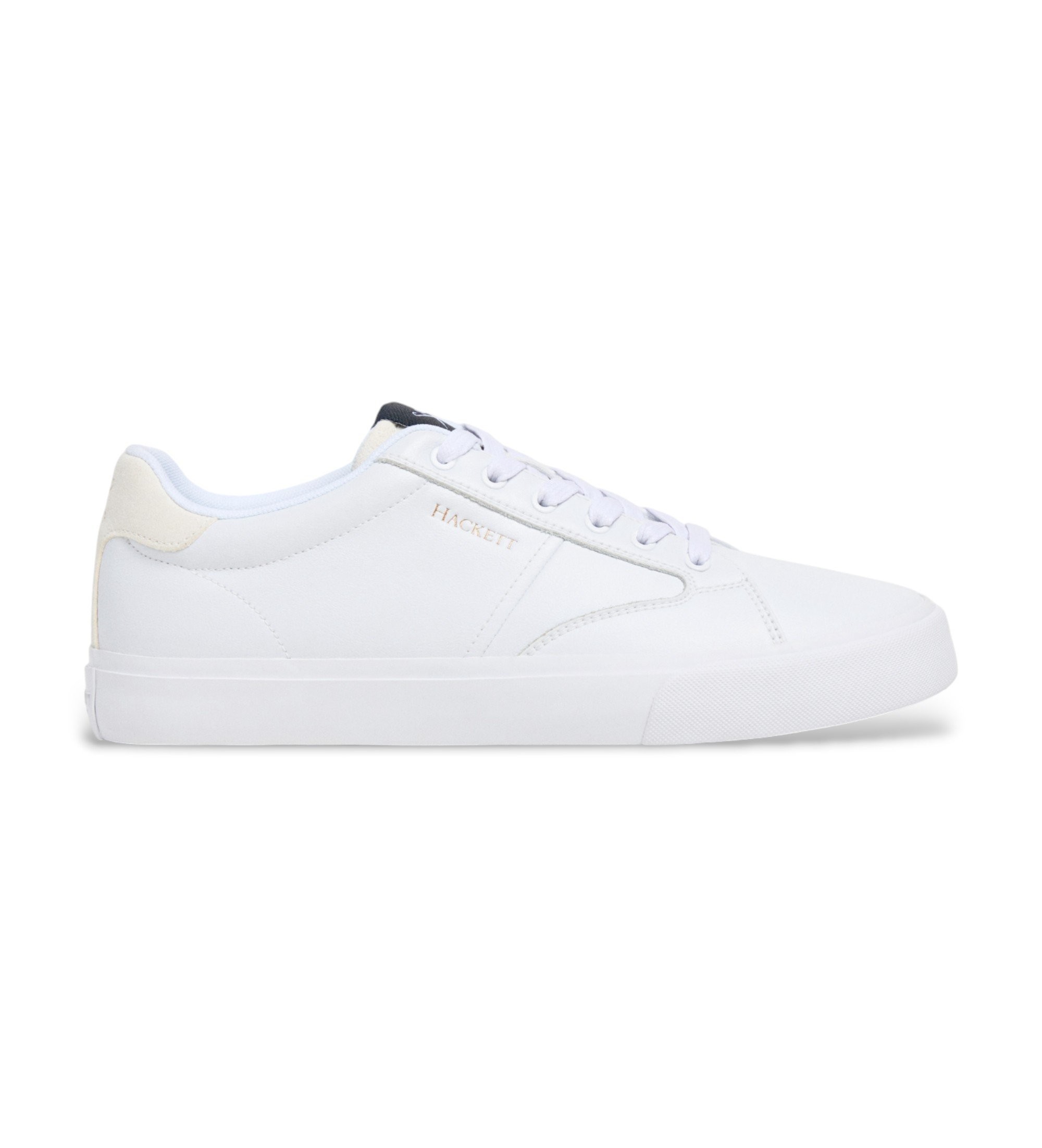 Hackett London für Herren. HMS200066 Blake Adventure Leder Turnschuhe weiß (41), Wohnung, Schnürsenkel, Lässig