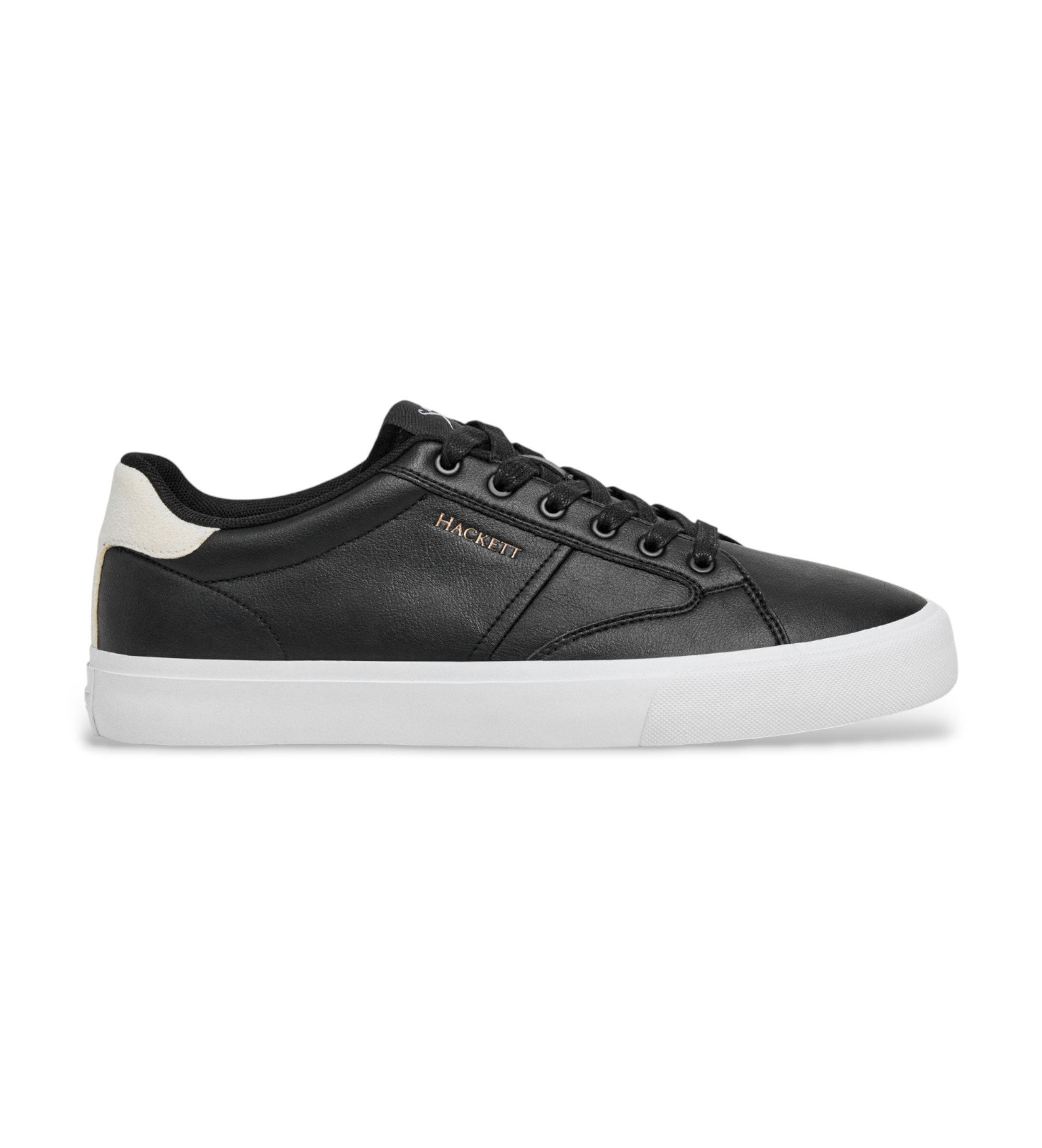 Hackett London für Herren. HMS200066 Blake Adventure Leder Sneakers schwarz (40), Wohnung, Schnürsenkel, Lässig