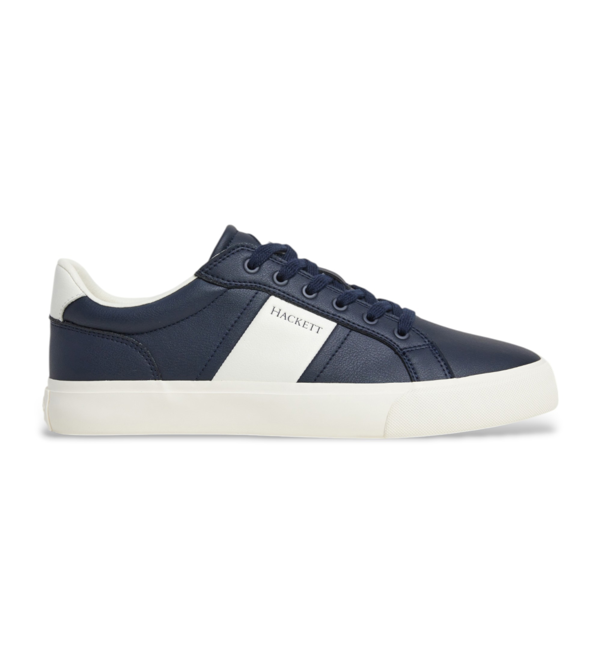Hackett London für Herren. HMS21482 Navy Blake Mix Leder-Sneakers (44), Wohnung, Schnürsenkel, Lässig, Marine