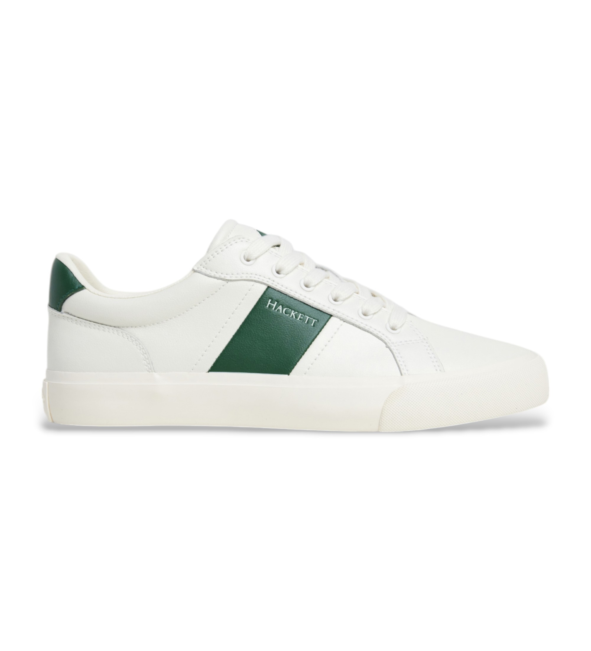 Hackett London für Herren. HMS21482 Blake Mix Leder Turnschuhe Weiß (40), Wohnung, Schnürsenkel, Lässig