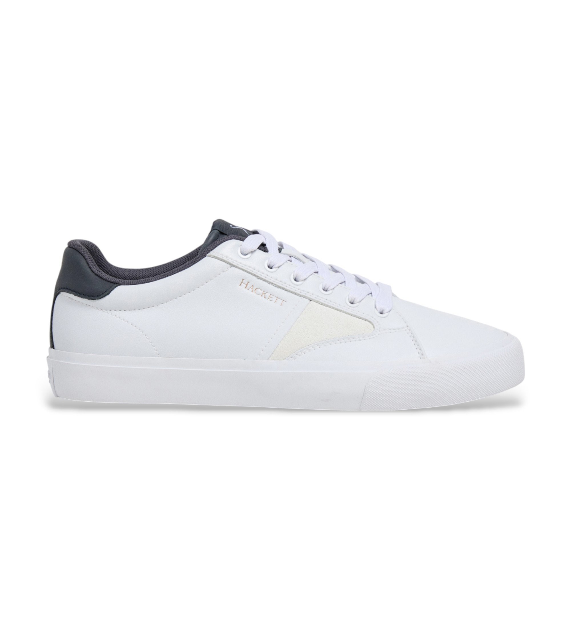 Hackett London für Herren. HMS200065 Blake Venture Leder Turnschuhe weiß (46), Wohnung, Schnürsenkel, Lässig