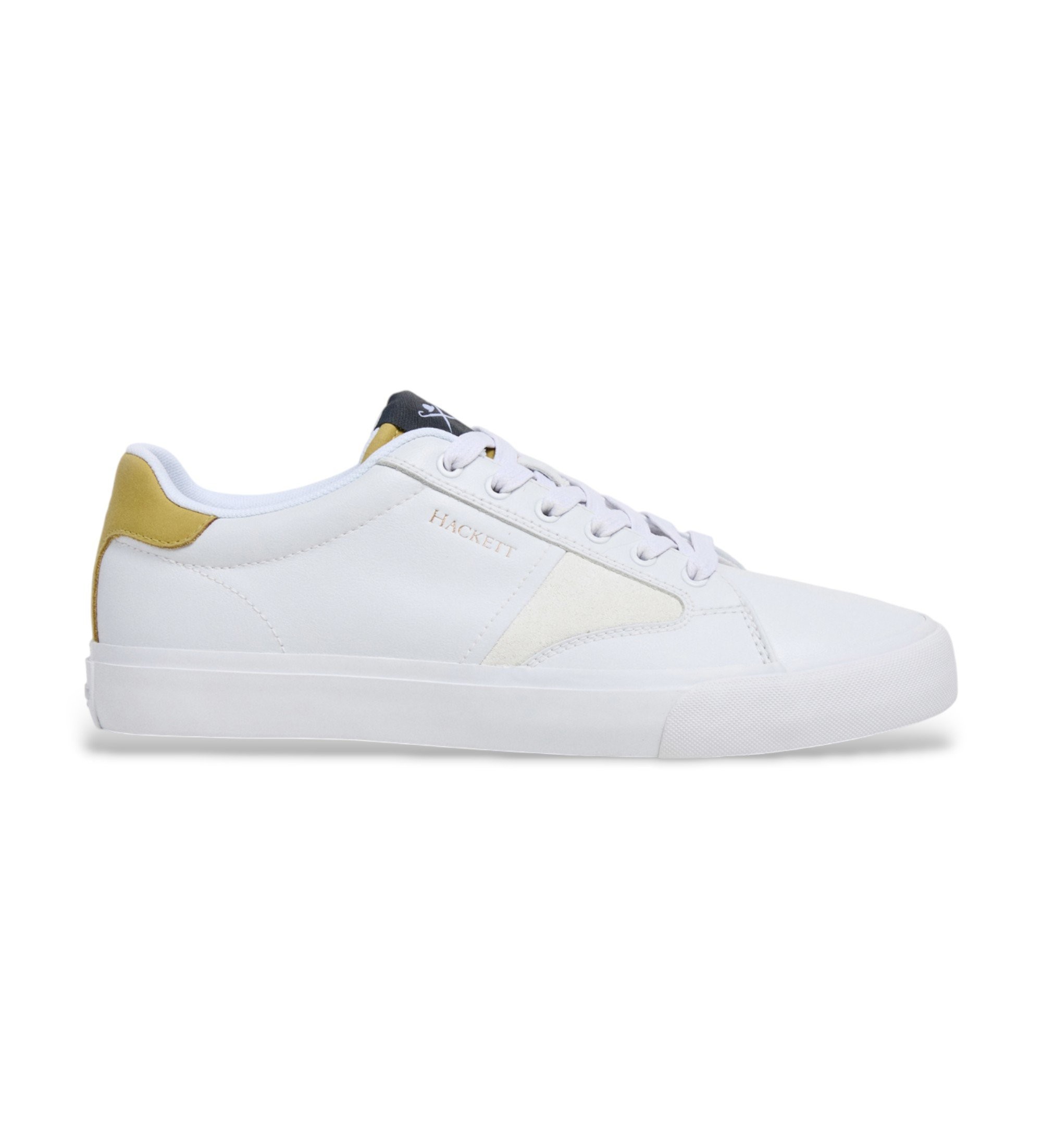 Hackett London für Herren. HMS200065 Blake Venture Leder Turnschuhe weiß (45), Wohnung, Schnürsenkel, Lässig