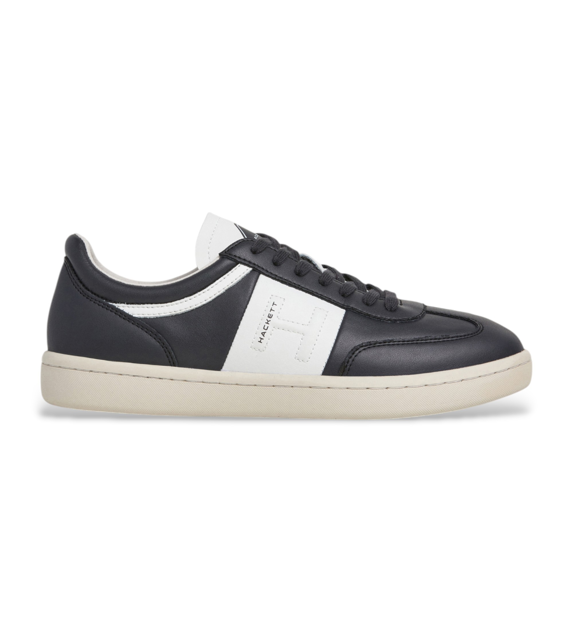Hackett London für Herren. HMS200048 Bond Leder Sneakers Just navy (41), Wohnung, Schnürsenkel, Lässig, Marine