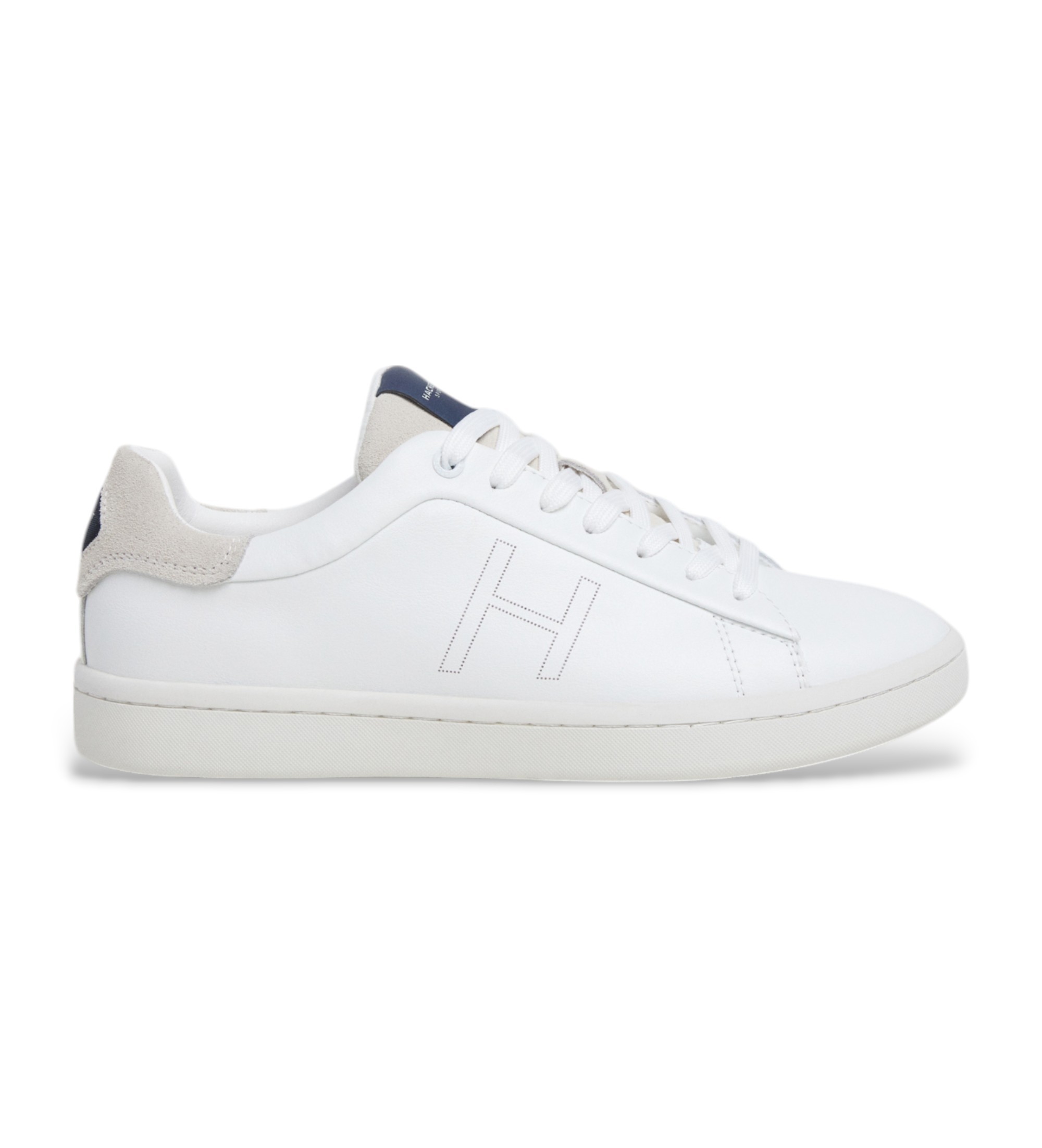 Hackett London für Herren. HMS21457 Bond Minimal Lederschuhe weiß (42), Wohnung, Schnürsenkel, Lässig