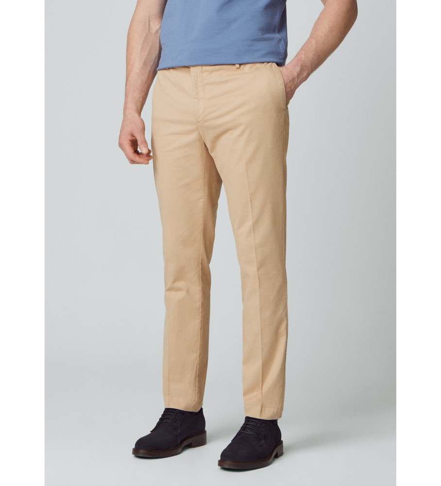 Hackett London für Herren. HM212487 Beige Kensington Chino-Hose (36/34), Lässig, Baumwolle
