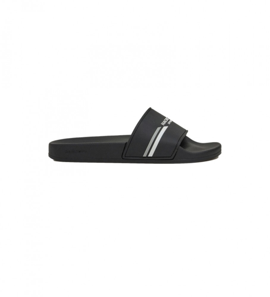 Hackett London für Herren. HMS21287 Flip Flops mit Logo Sports schwarz (41), Wohnung, Keine, Lässig, Strandbekleidung
