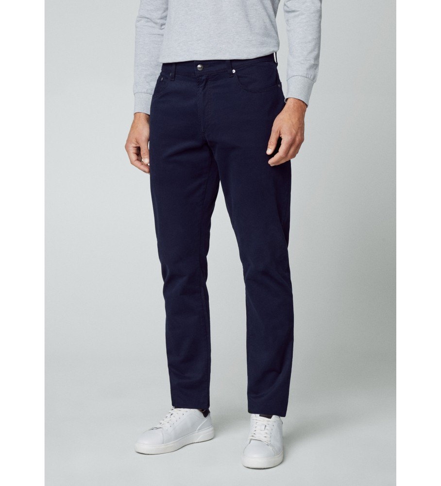 Hackett London für Herren. HM212491 Trinity Hose navy (34/34), Lässig, Baumwolle, Marine