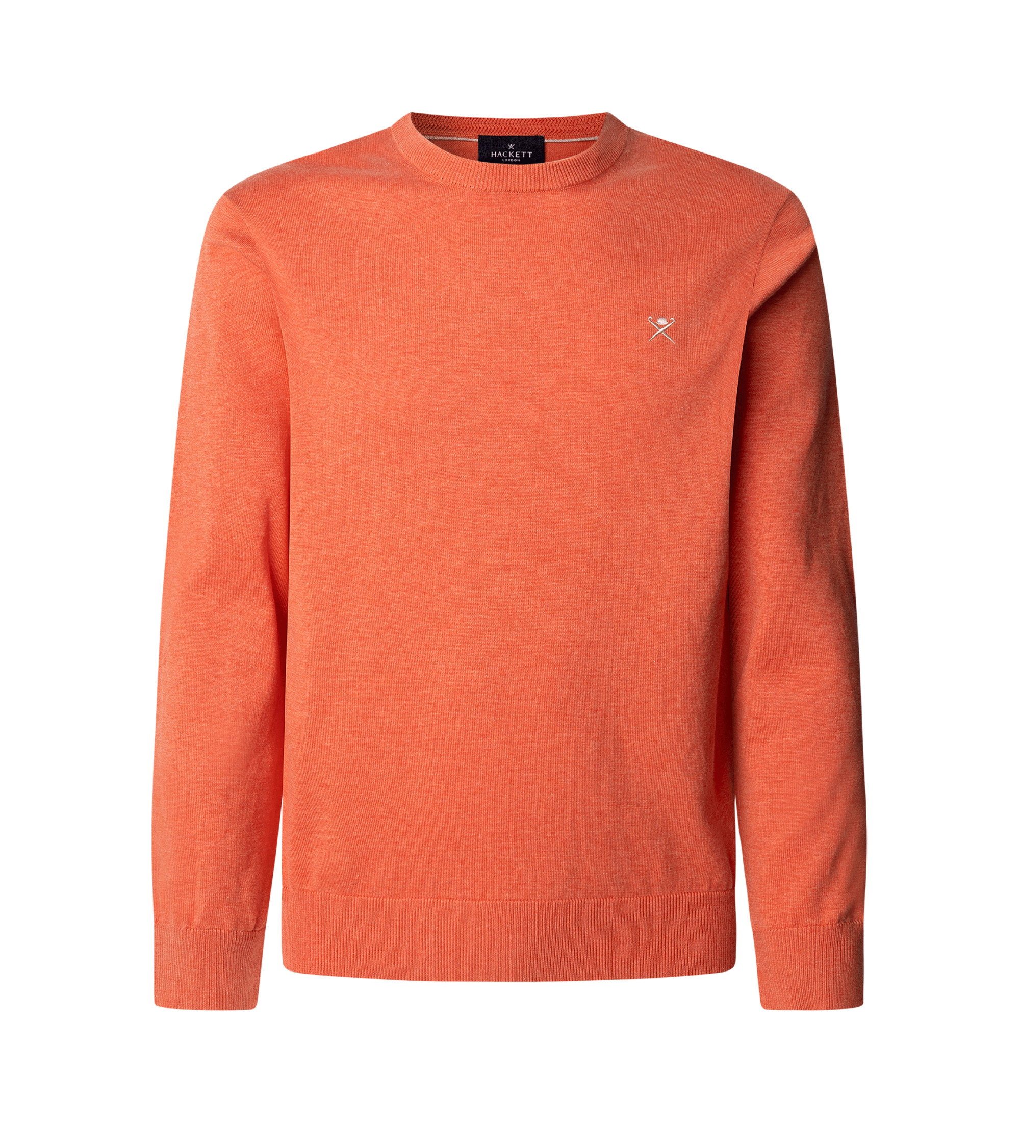 Hackett London für Herren. HM703312 Pullover aus Baumwolle und korallenrotem Seidenstoff (XXL), Lässig
