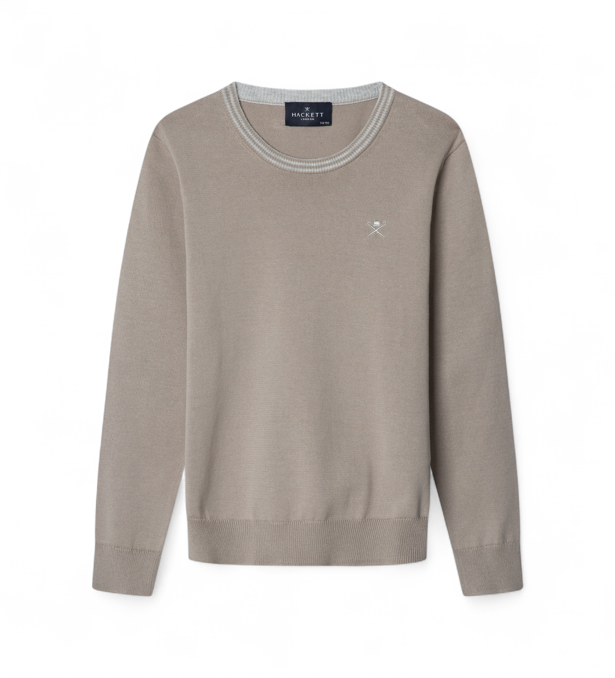Hackett London für Jungen. HK700853 Tipped Crew beige Pullover (2Años= 92cm), Baumwolle, Klassisch, Taupe, Kinderbekleidung