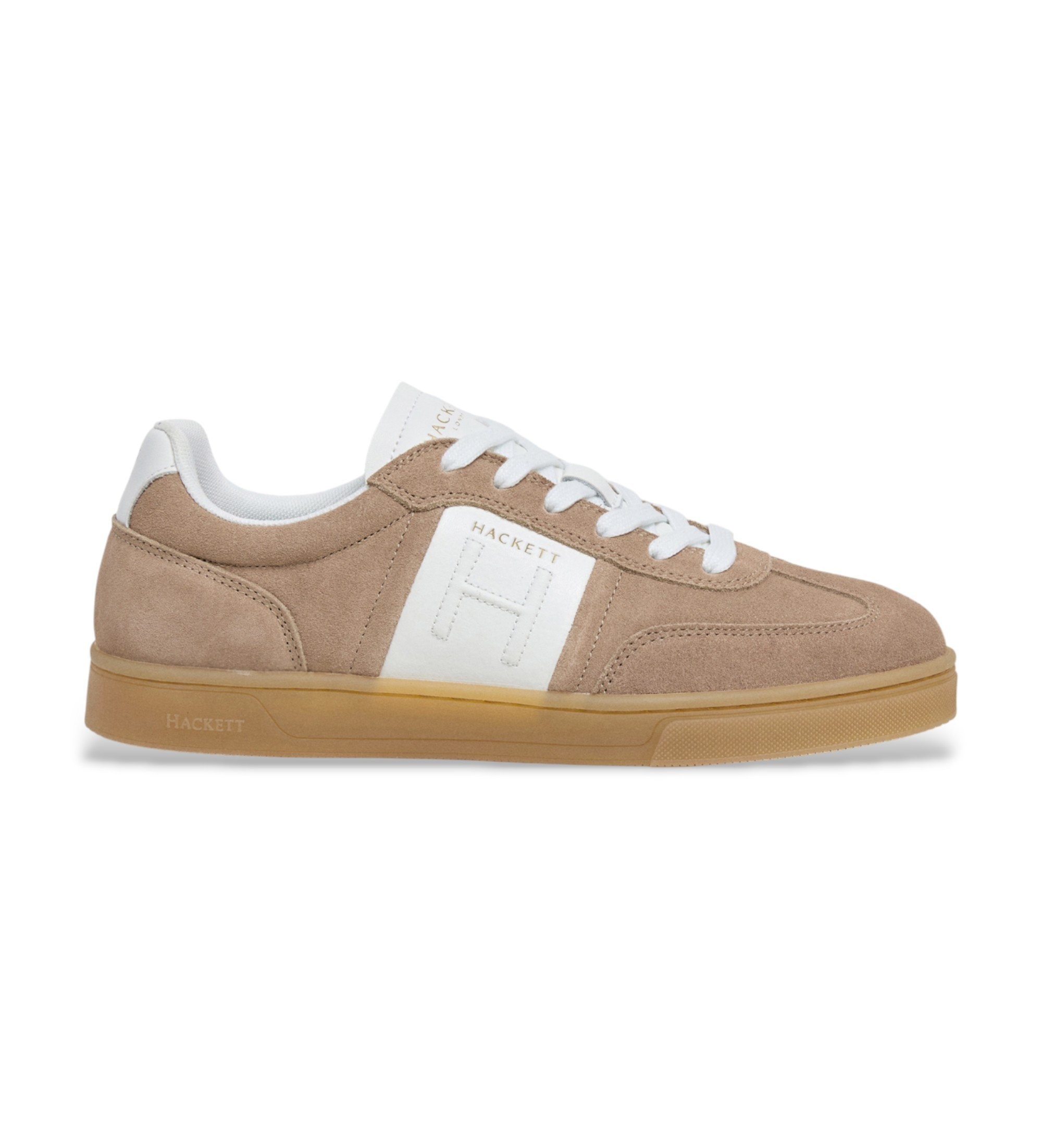 Hackett London für Herren. HMS200056 Harper Hendon Leder Turnschuhe braun (46), Wohnung, Schnürsenkel, Lässig
