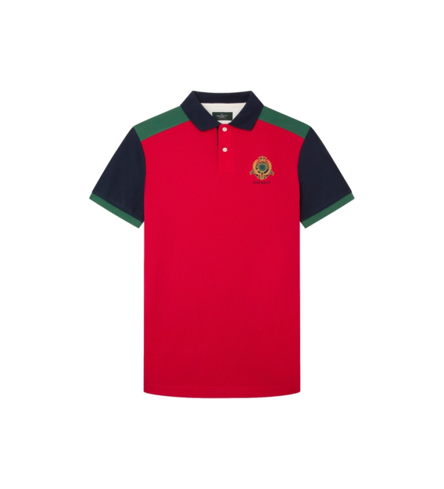 Hackett London für Herren. HM563263 Heritage Polo Multi rot (S), Lässig, Baumwolle, Kurzarm