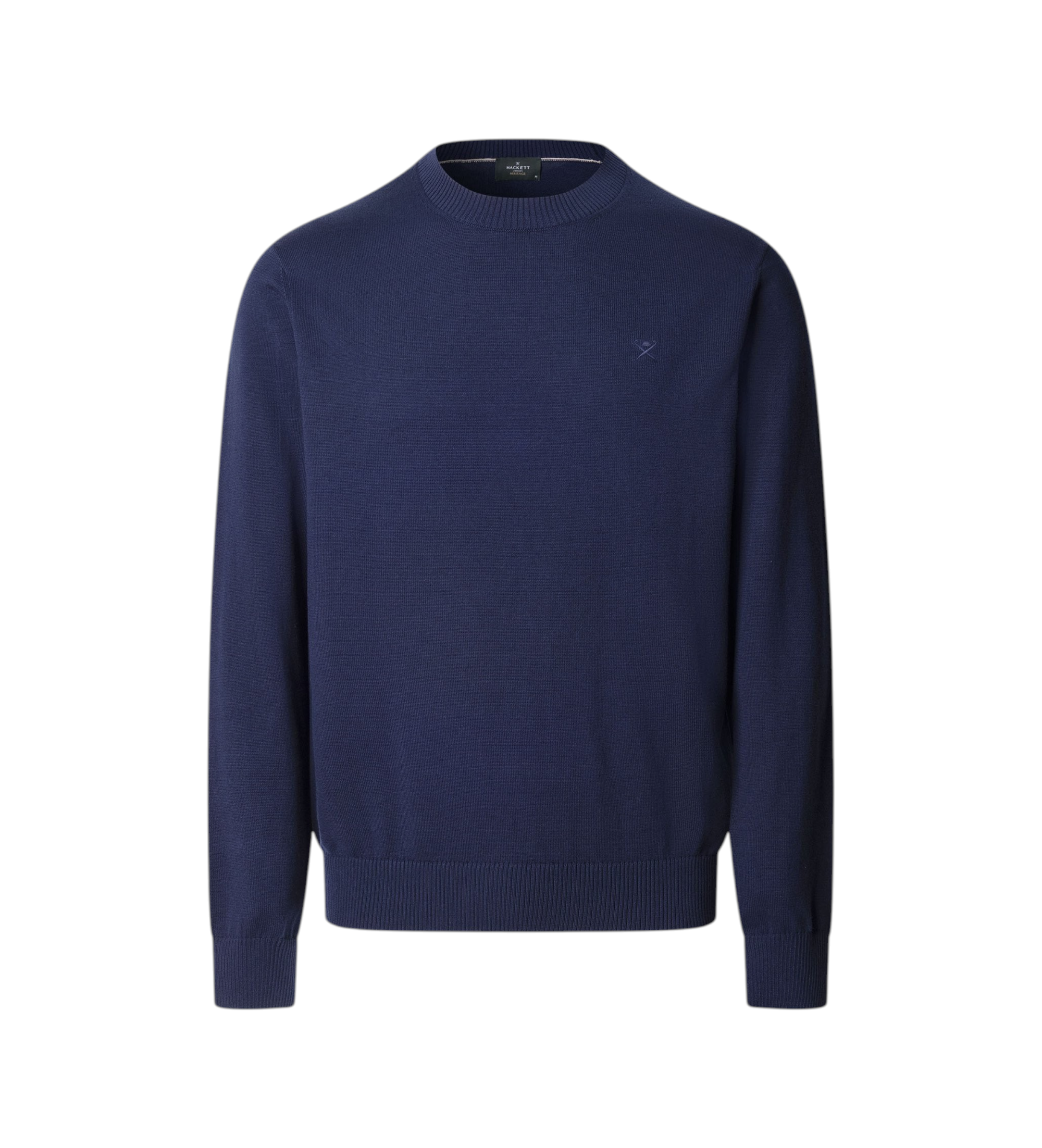 Hackett London für Herren. HM7000116 Unverzichtbarer Pullover blau (L), Schwarz, Lässig, Baumwolle, Kurzarm