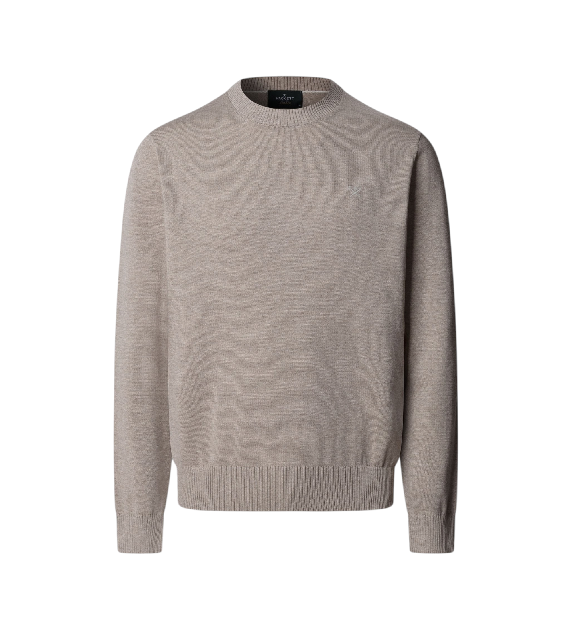 Hackett London für Herren. HM7000116 Unverzichtbarer beiger Pullover (S), Baumwolle, Klassisch, Naturleder