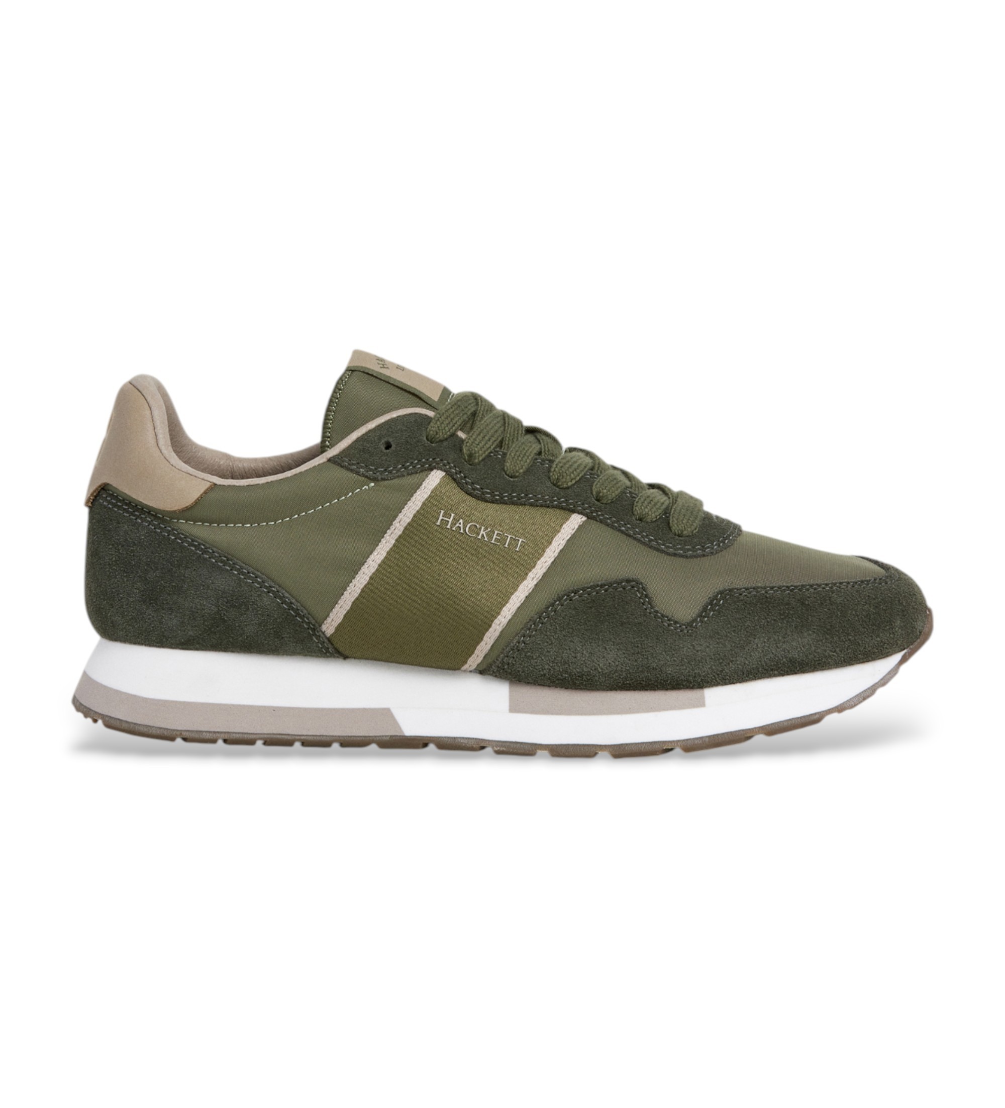 Hackett London für Herren. HMS200033 Turnschuhe Keston Heritage grün (42), Wohnung, Schnürsenkel, Lässig
