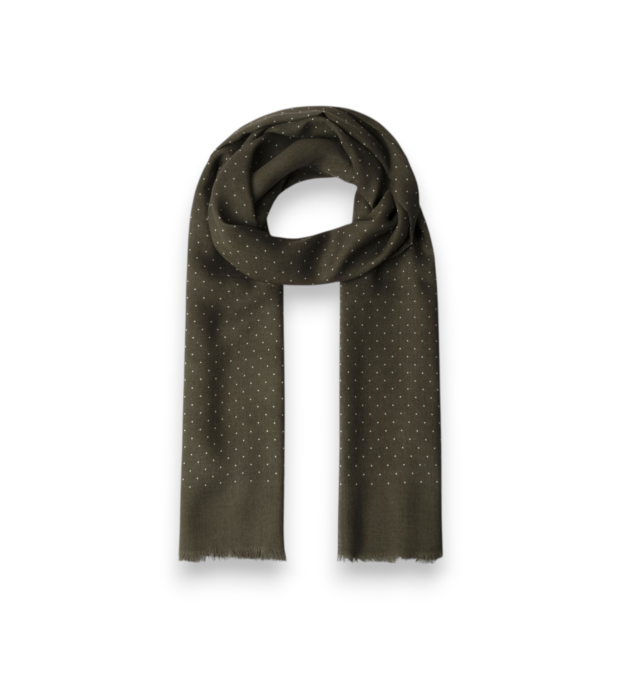 Hackett Londonvoor mannen. HM0400077 Sjaal met stippen in legergroen (OSFA), Klassiek, Viscose