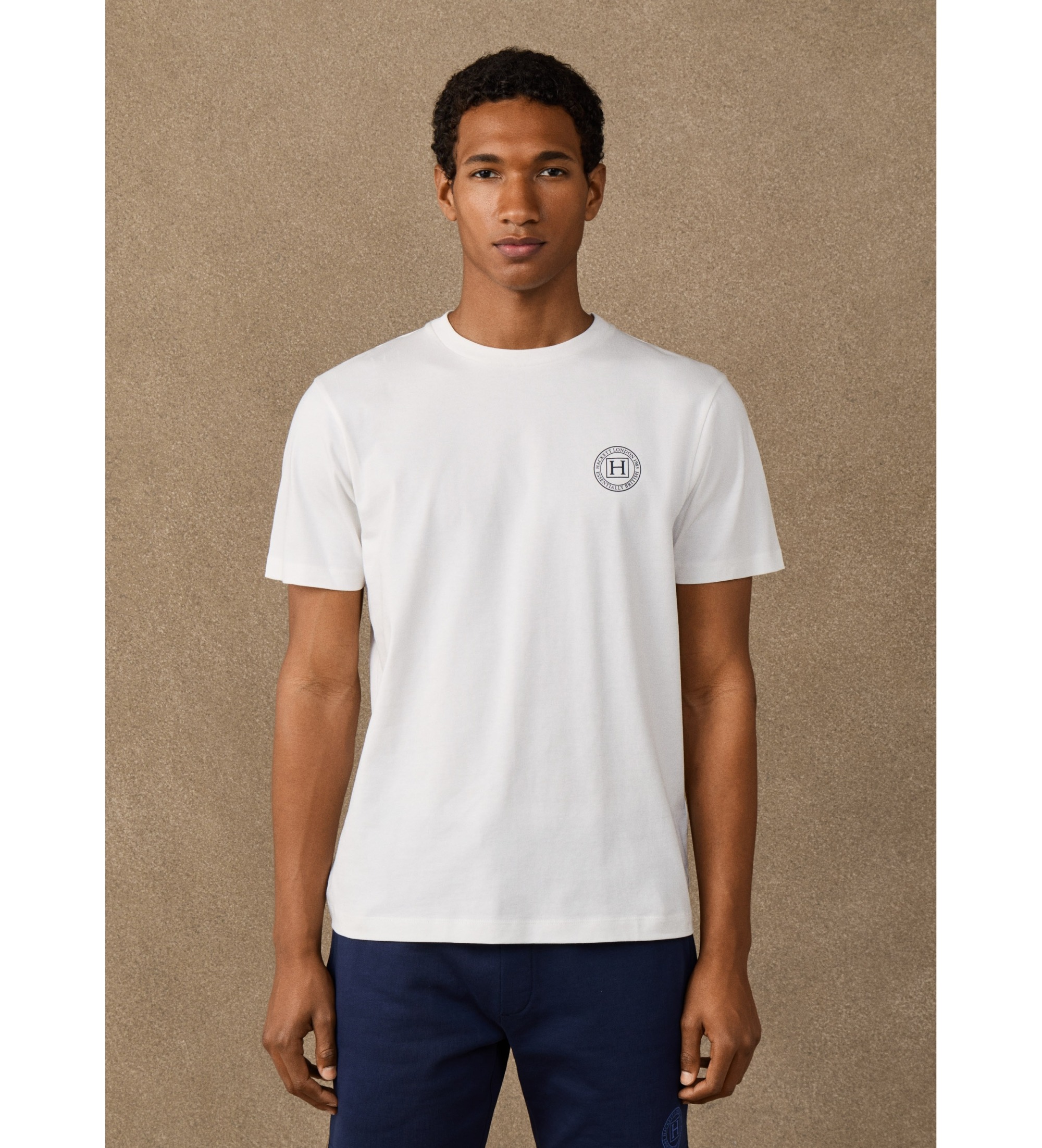 Hackett London für Herren. HM5000121 Weißes T-Shirt H (M), Lässig, Baumwolle, Kurzarm