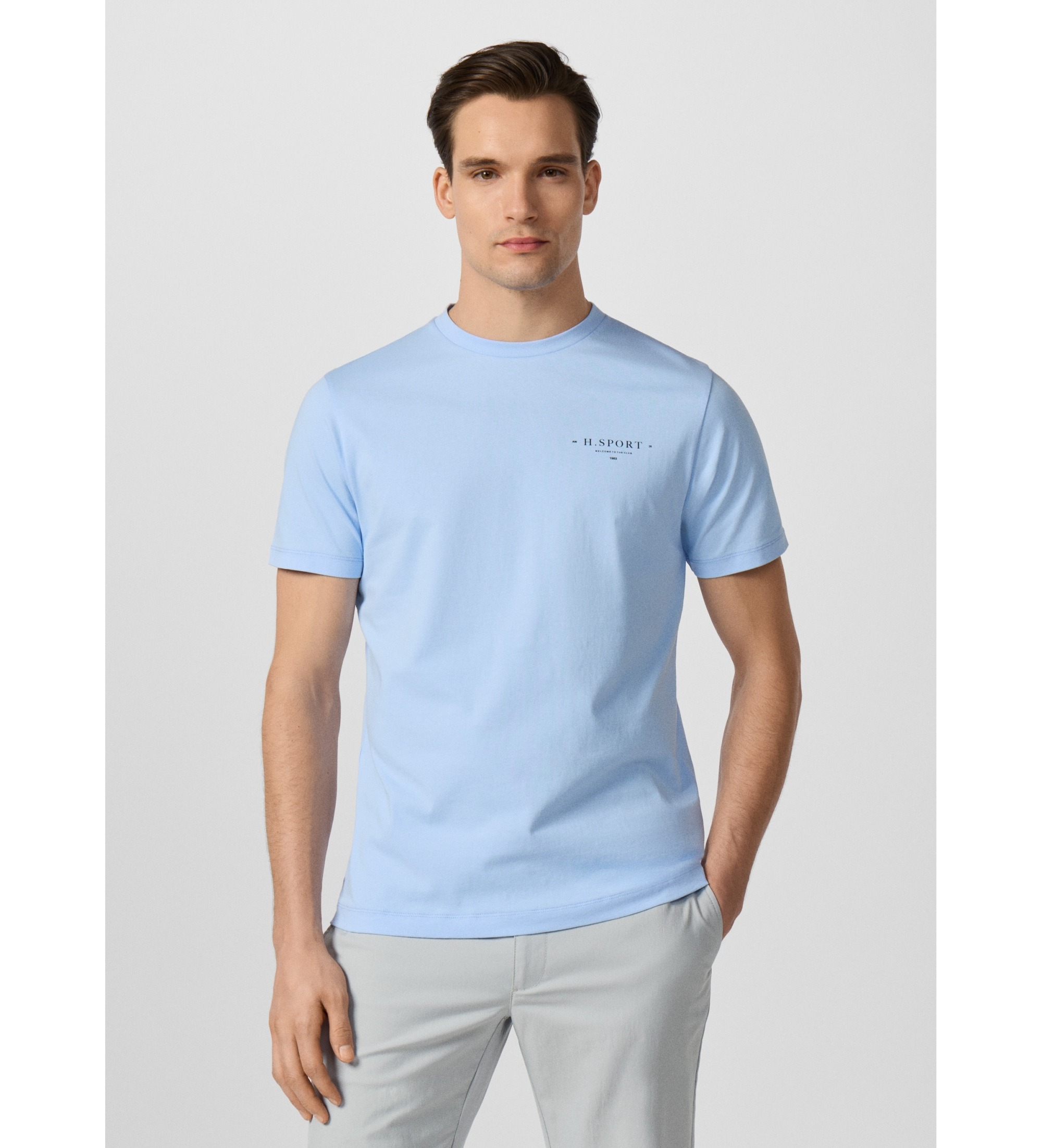 Hackett London für Herren. HM5000130 Blaues T-Shirt von Hs Club House (M), Lässig, Baumwolle, Kurzarm
