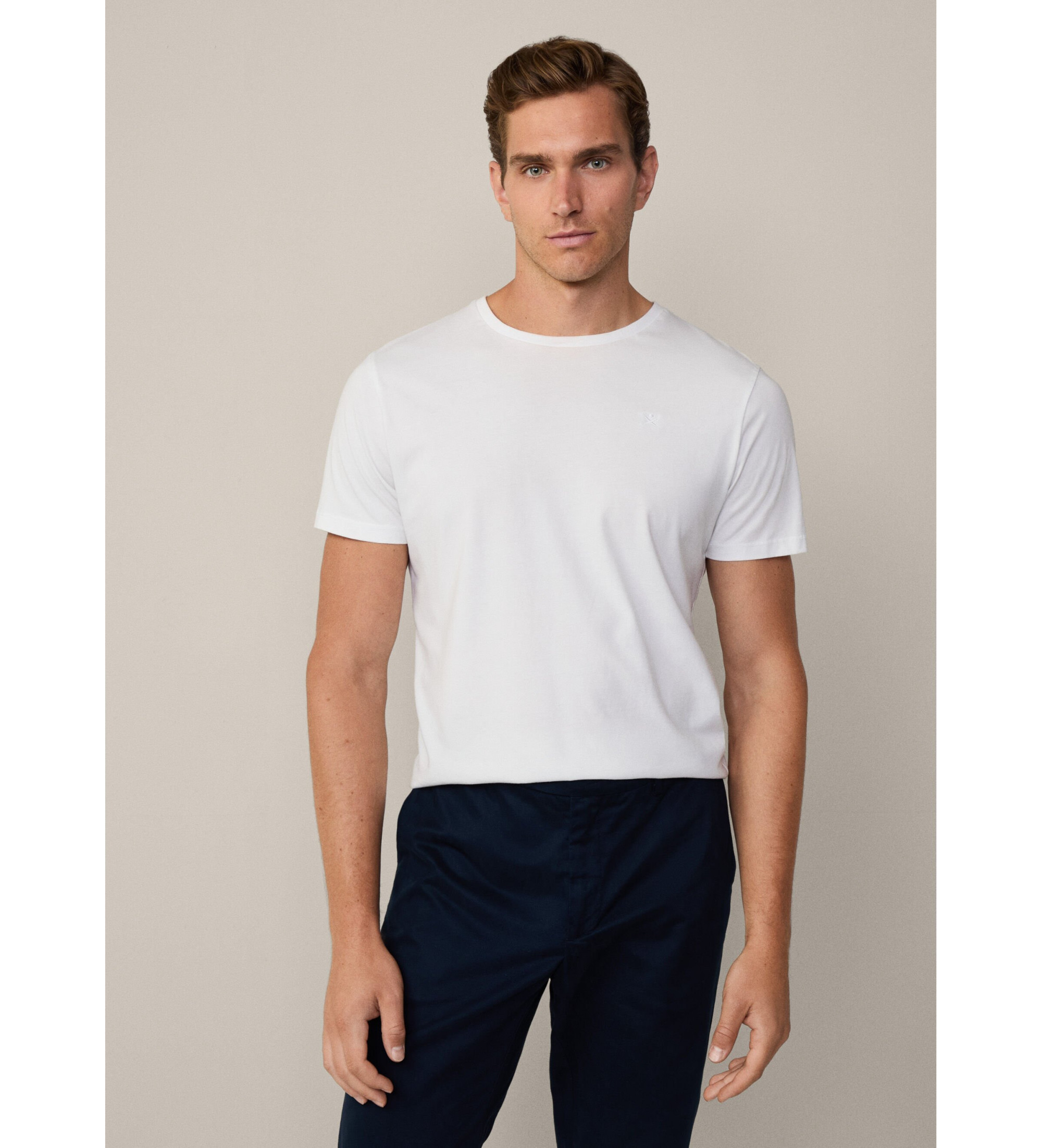 Hackett London für Herren. HM500775 Klassisches weißes Pima-Fit-T-Shirt (XXL), Lässig, Baumwolle, Kurzarm