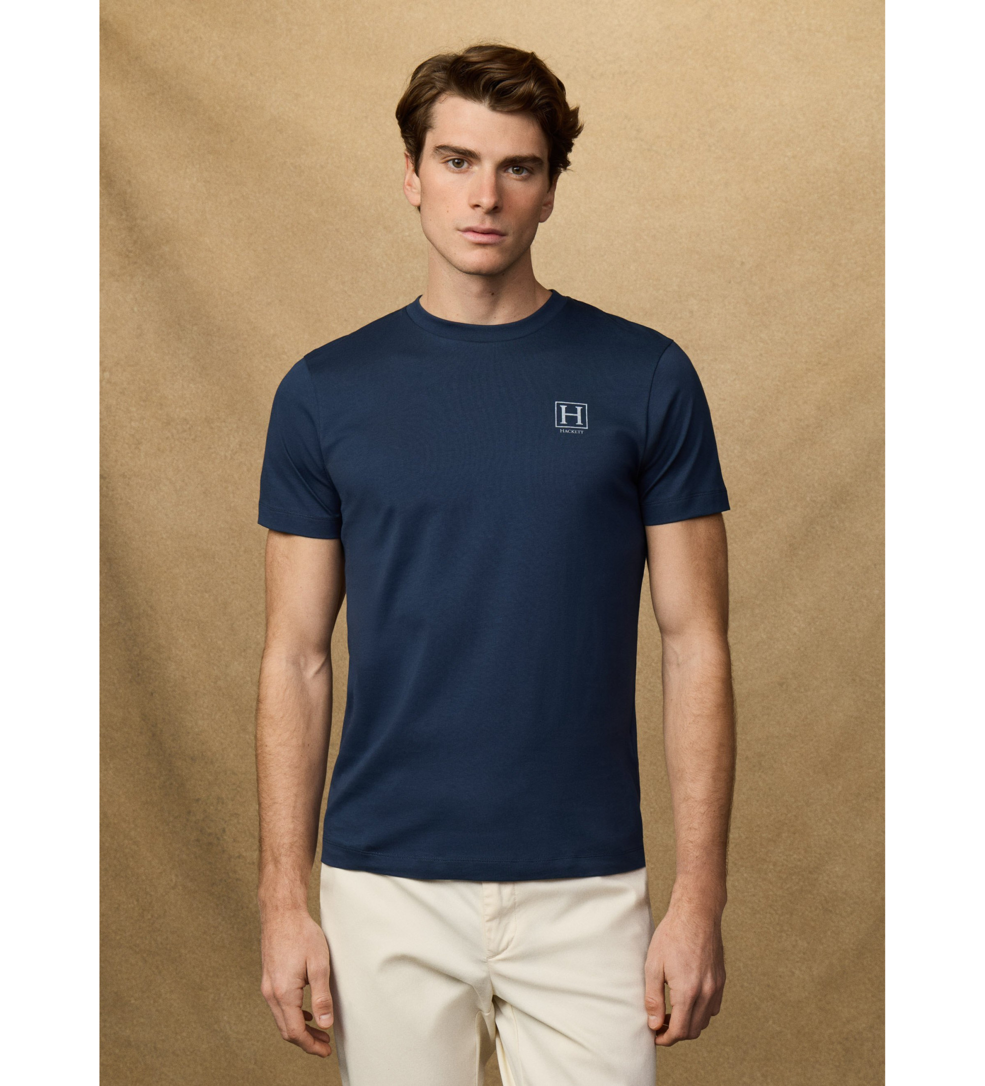 Hackett London für Herren. HM5000077 T-shirt Small Logo navy (XXL), Lässig, Baumwolle, Kurzarm, Marine