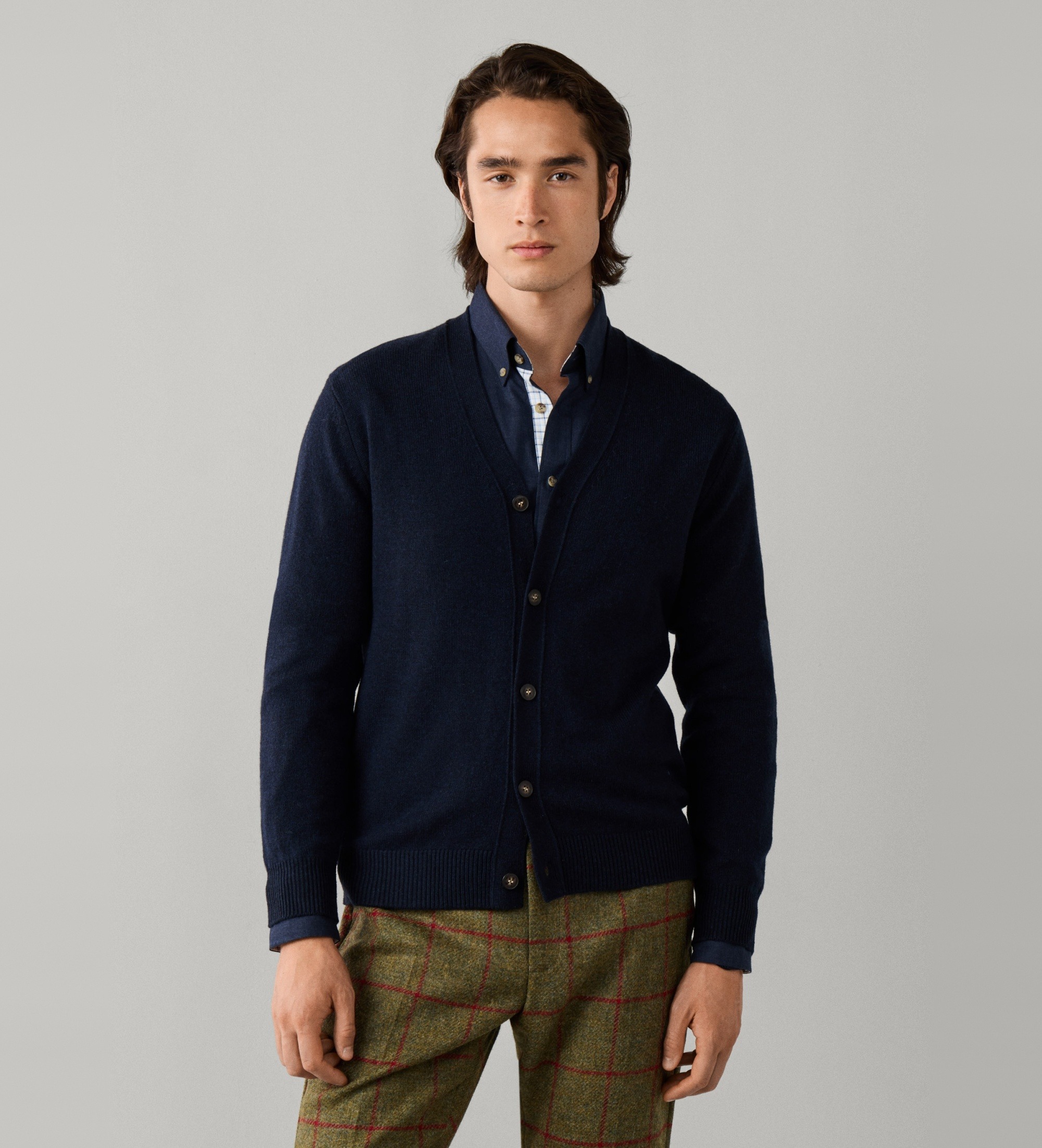 Hackett Londonvoor mannen. HM7000268 Vest Lambswool marineblauw (S), Casual, Wol, Klassiek