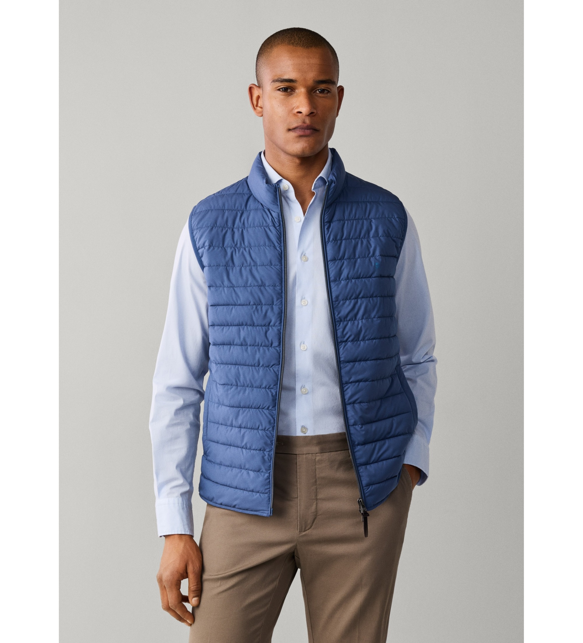 Hackett London für Herren. HM4000197 Weste Ultra blau (S), Lässig, Polyester