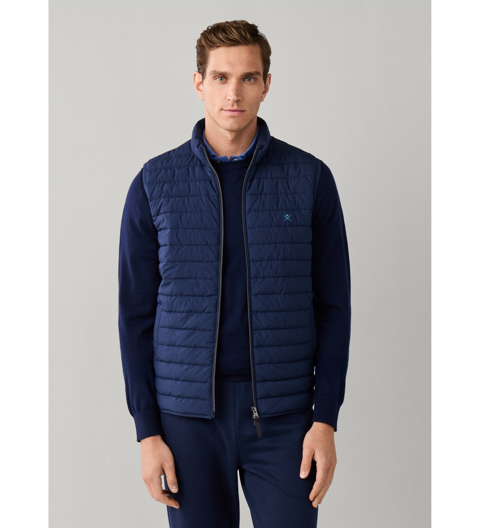 Hackett London für Herren. HM4000197 Weste Ultra Marine (M), Lässig, Polyester